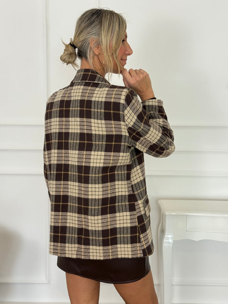 Giacca check beige adora