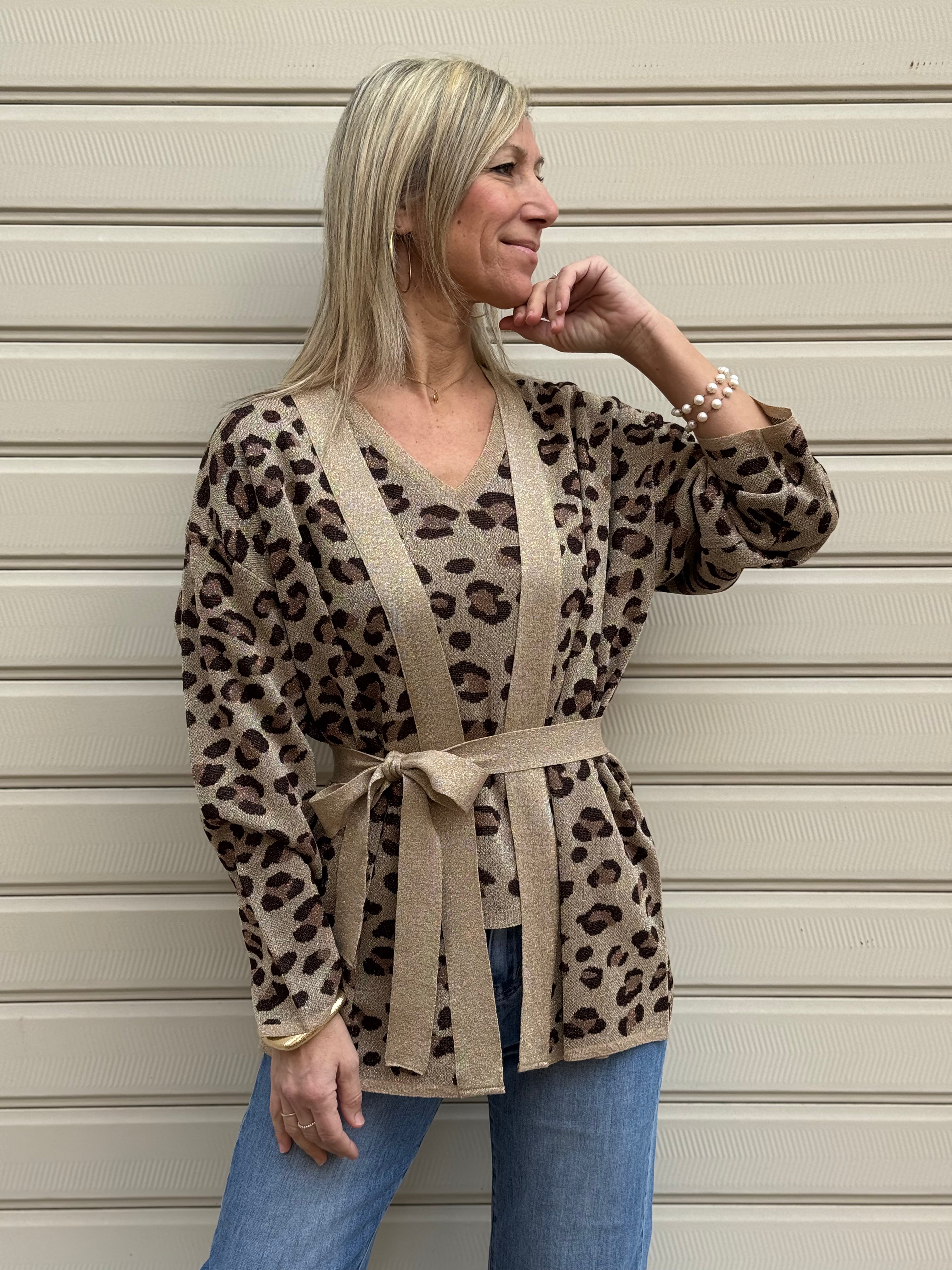 Cardigan kimono maculato kontatto
