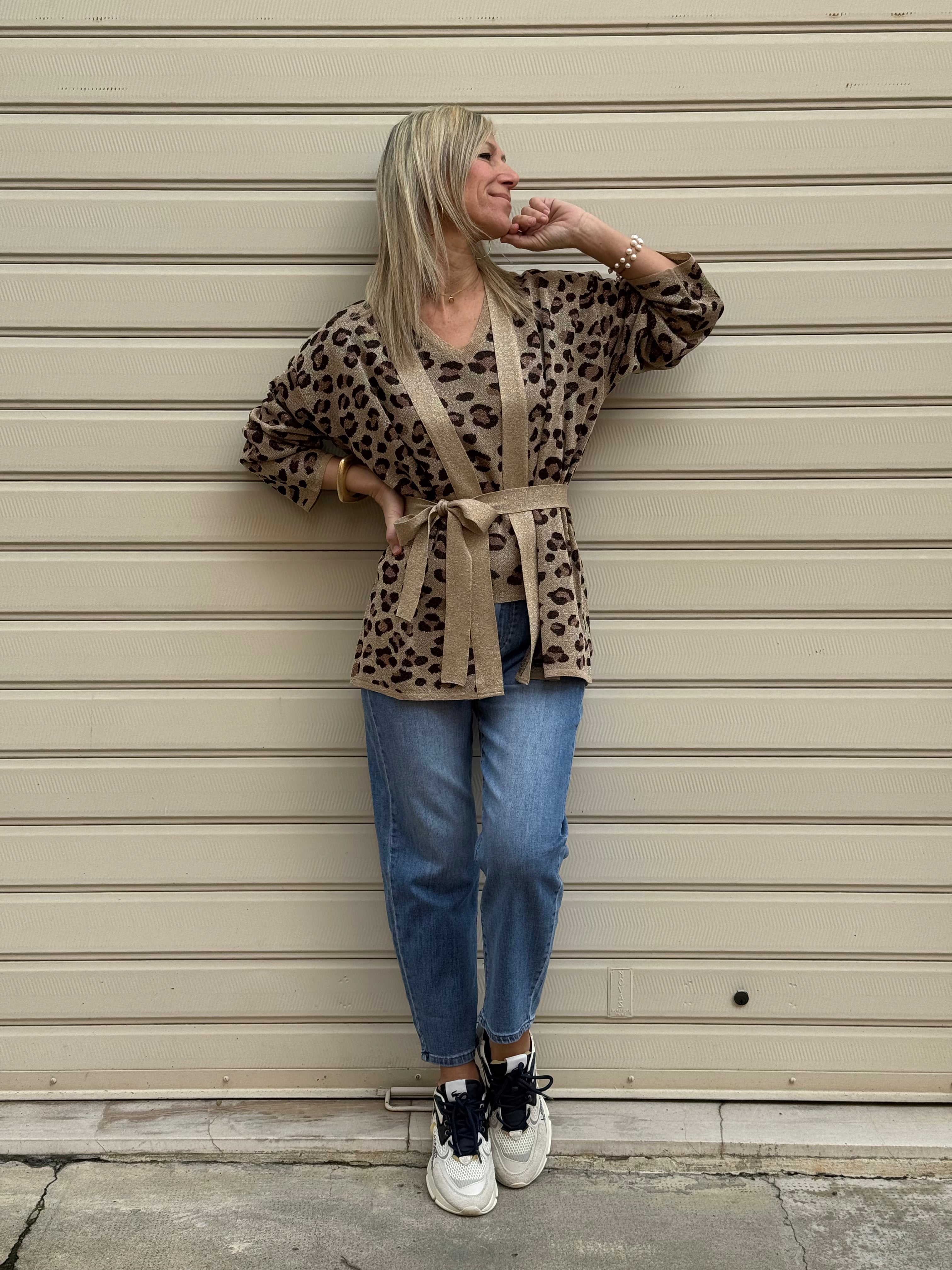 Cardigan kimono maculato kontatto