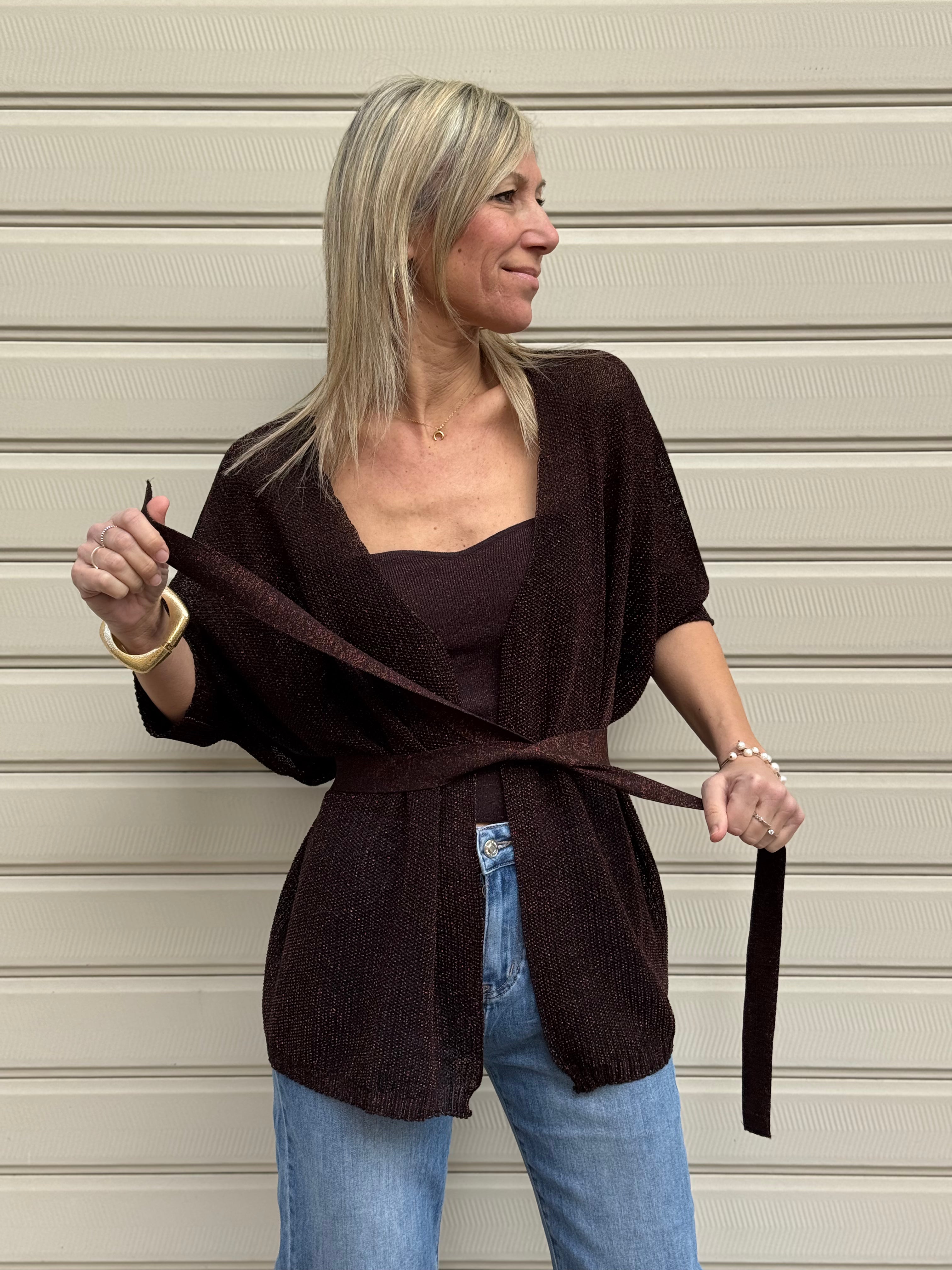 Cardigan lurex kontatto