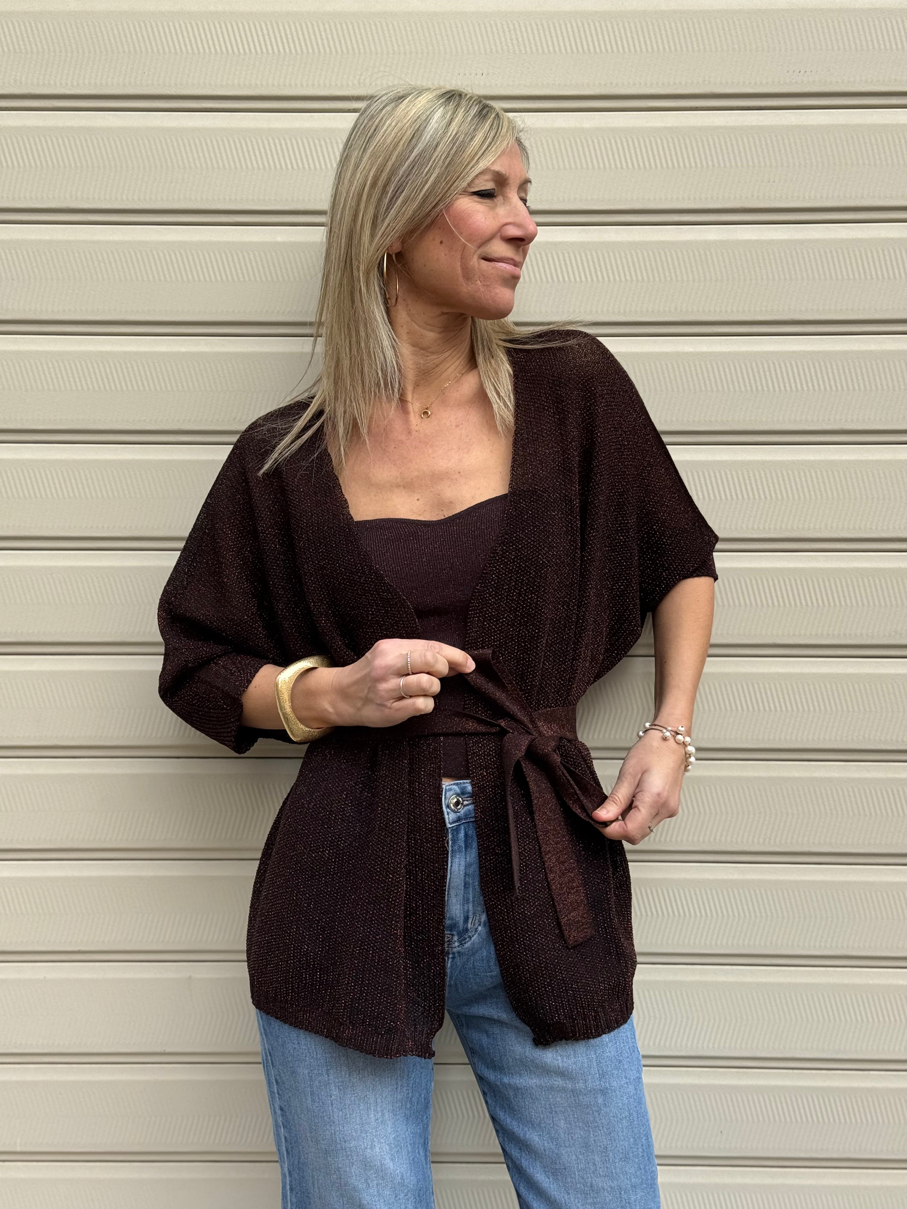 Cardigan lurex kontatto