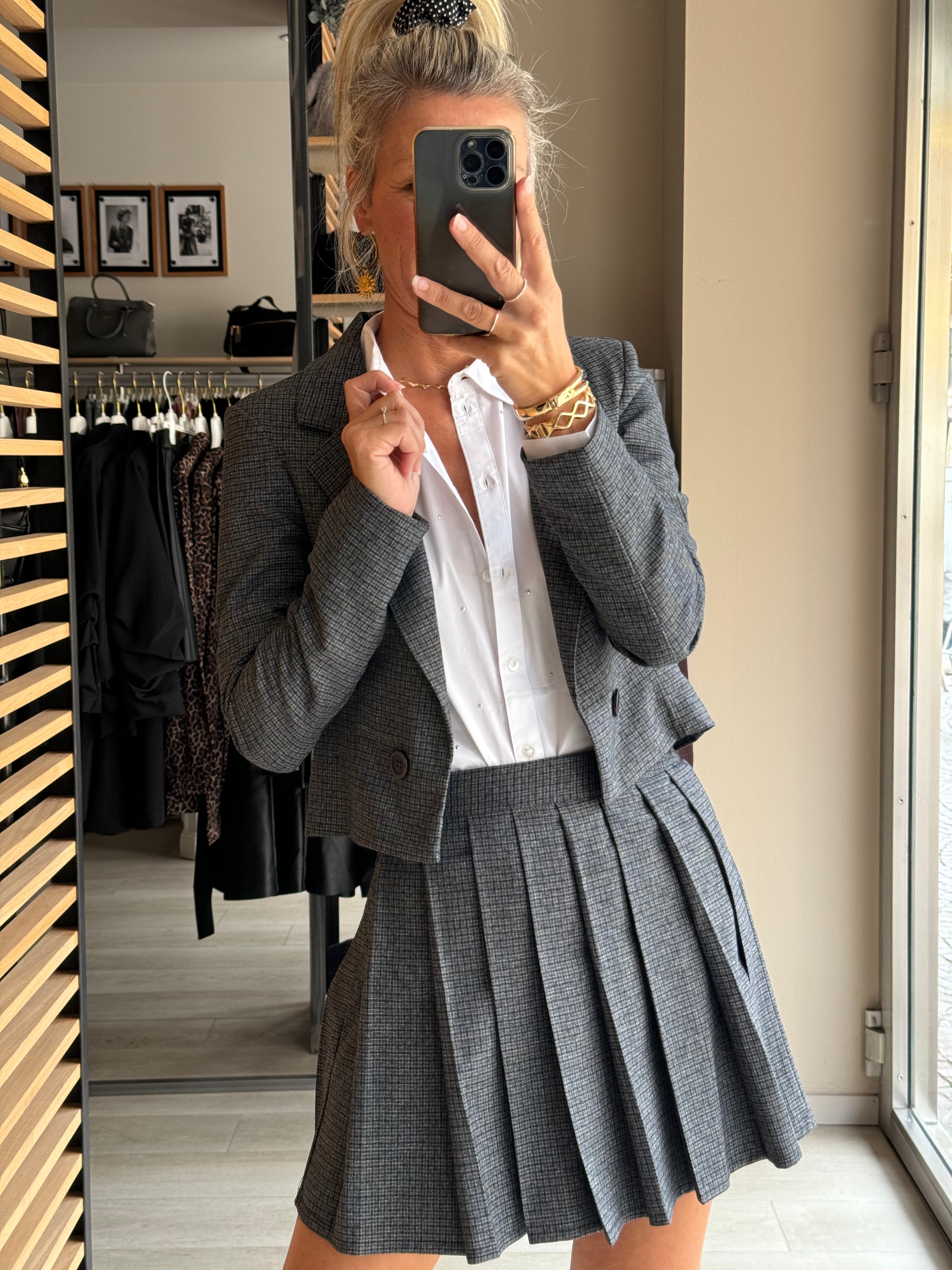Outfit Completo · Microcheck Blazer+Gonna