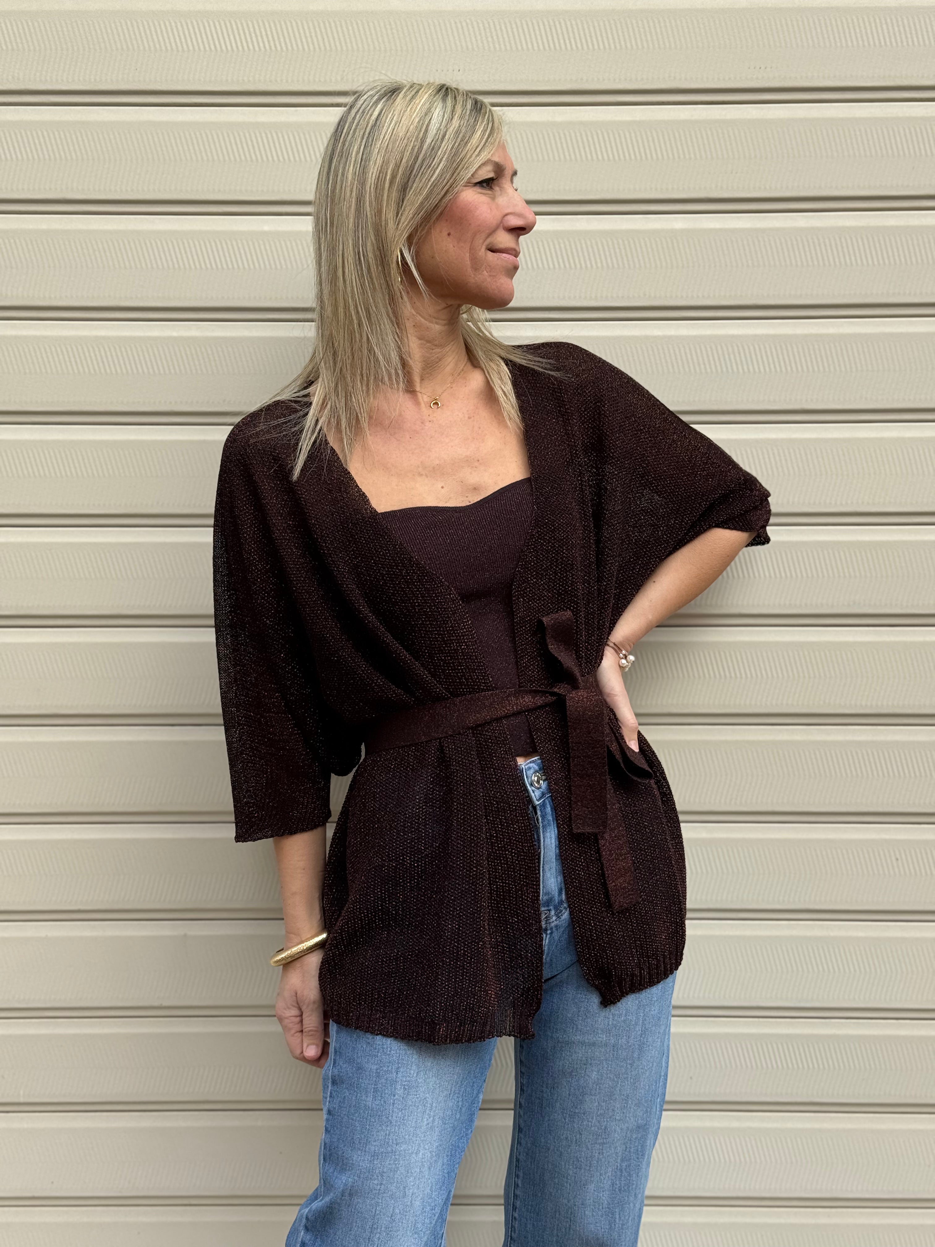 Cardigan lurex kontatto