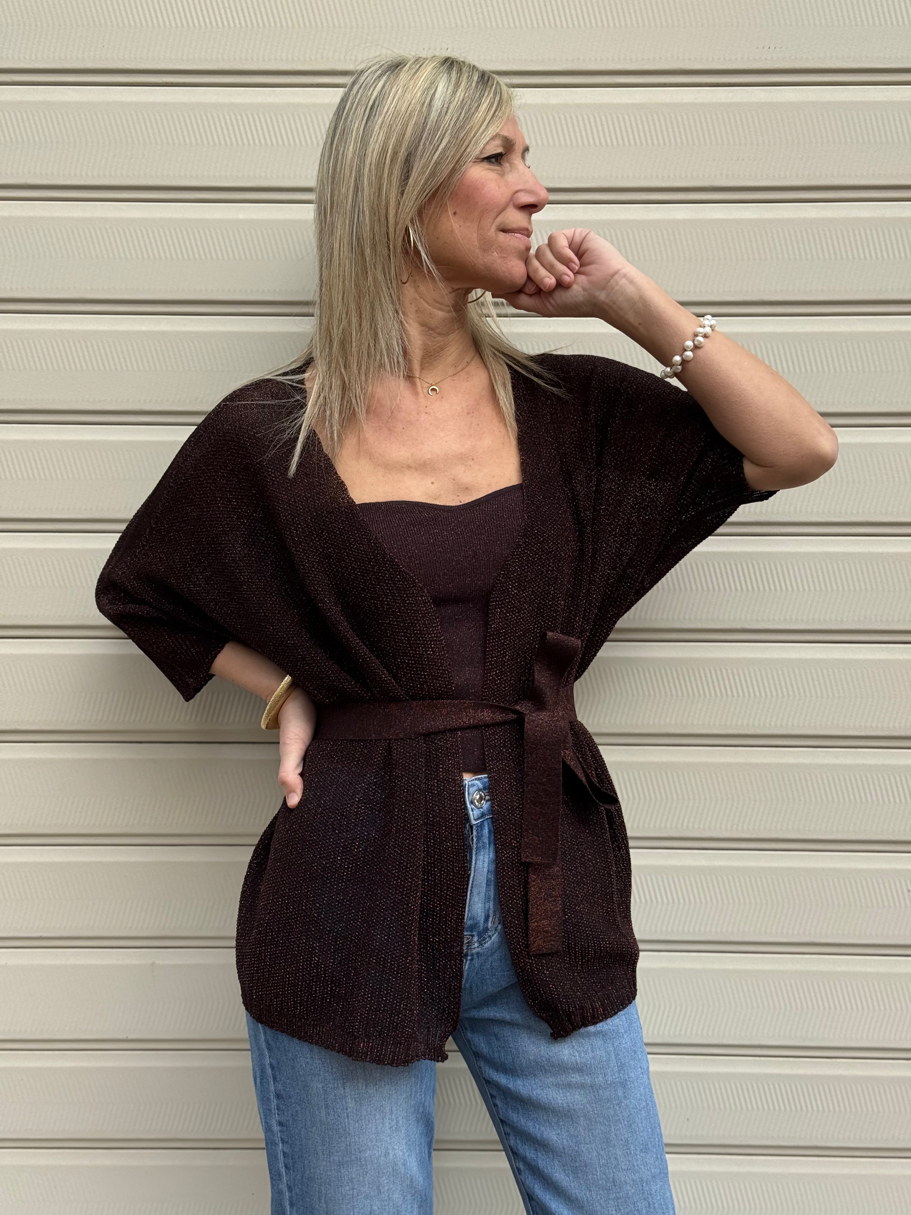 Cardigan lurex kontatto