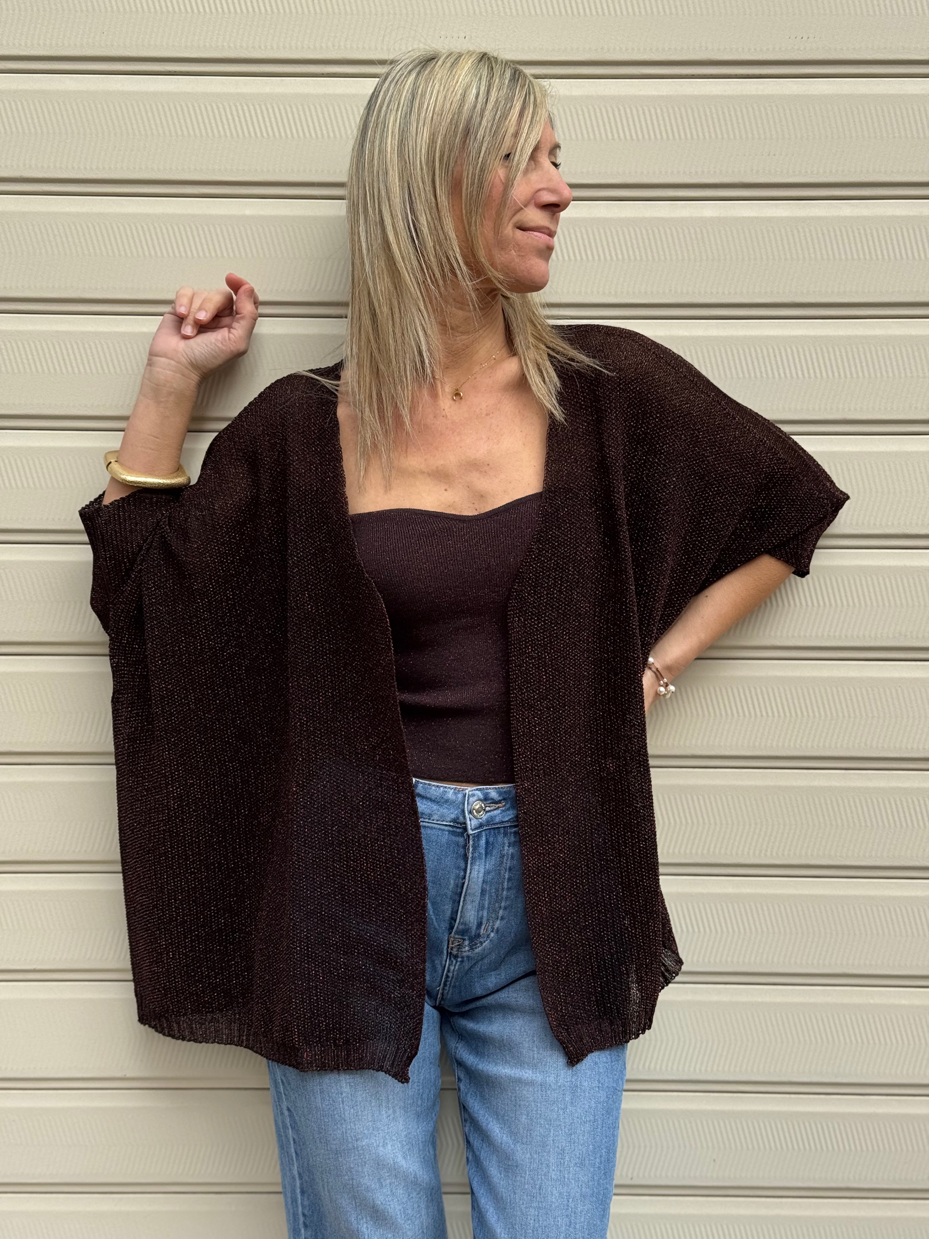 Cardigan lurex kontatto