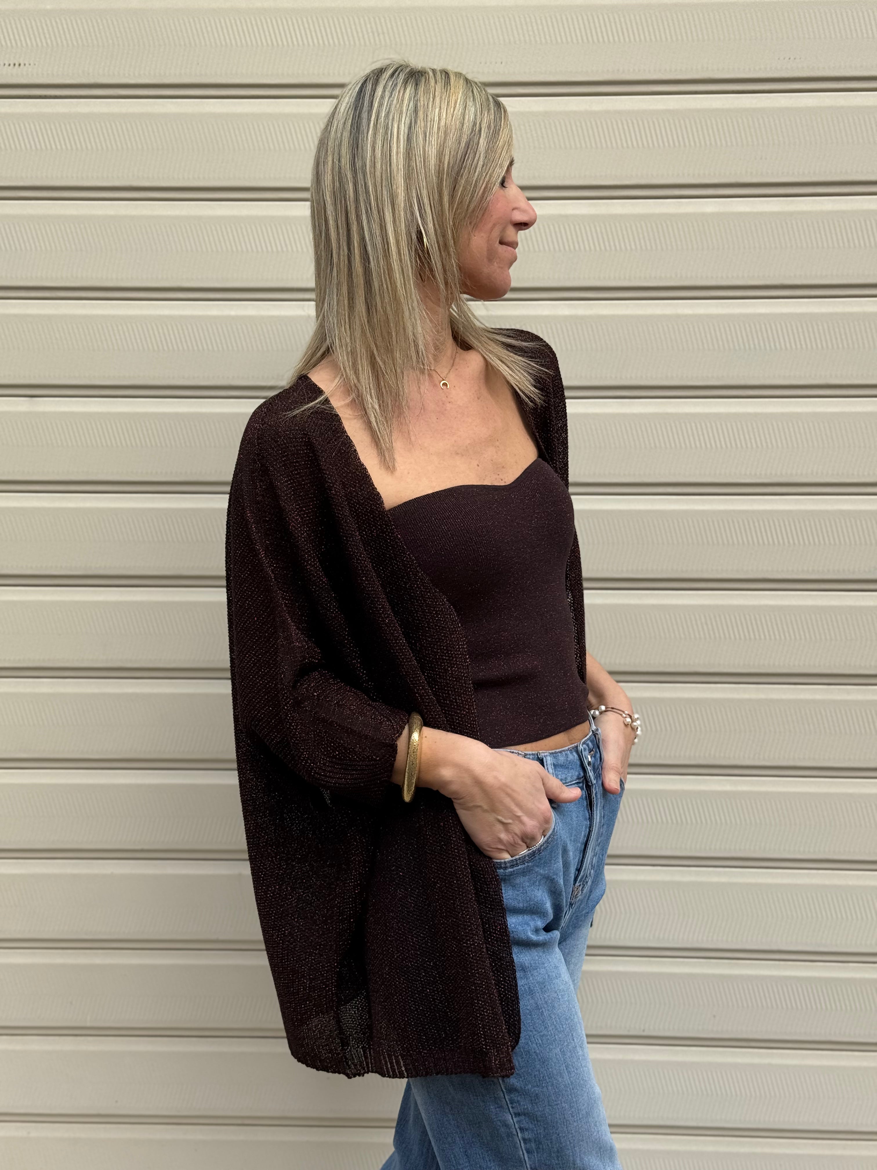 Cardigan lurex kontatto