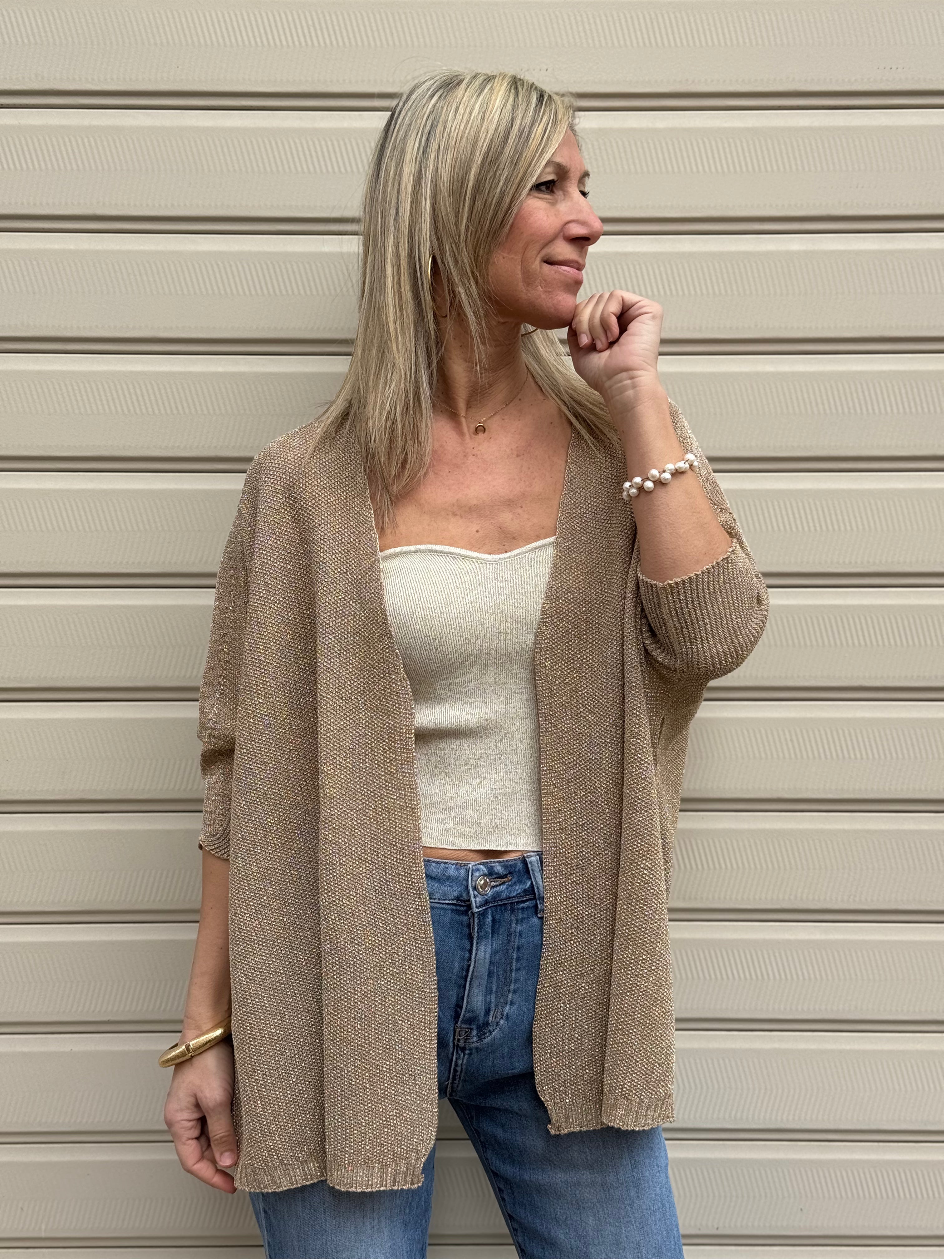 Cardigan lurex kontatto