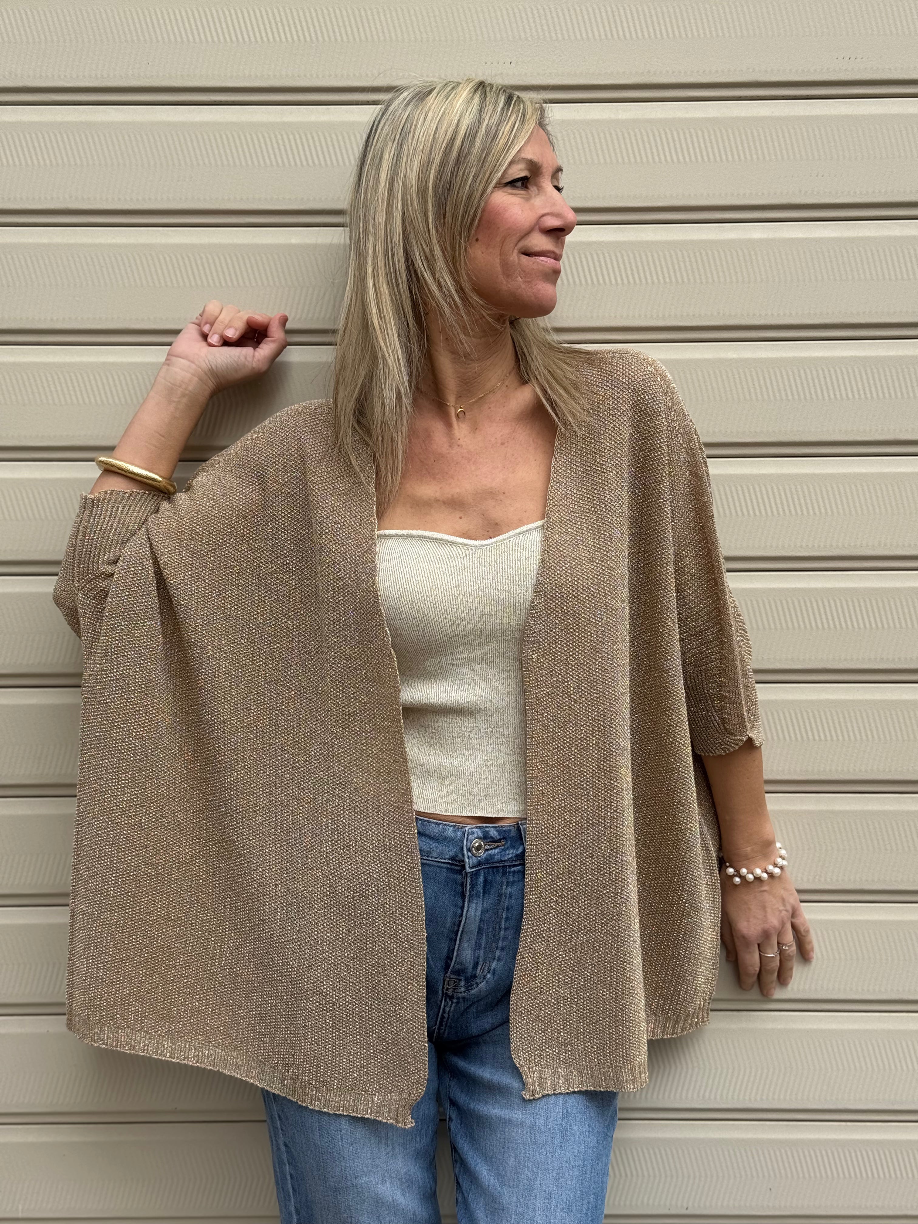 Cardigan lurex kontatto