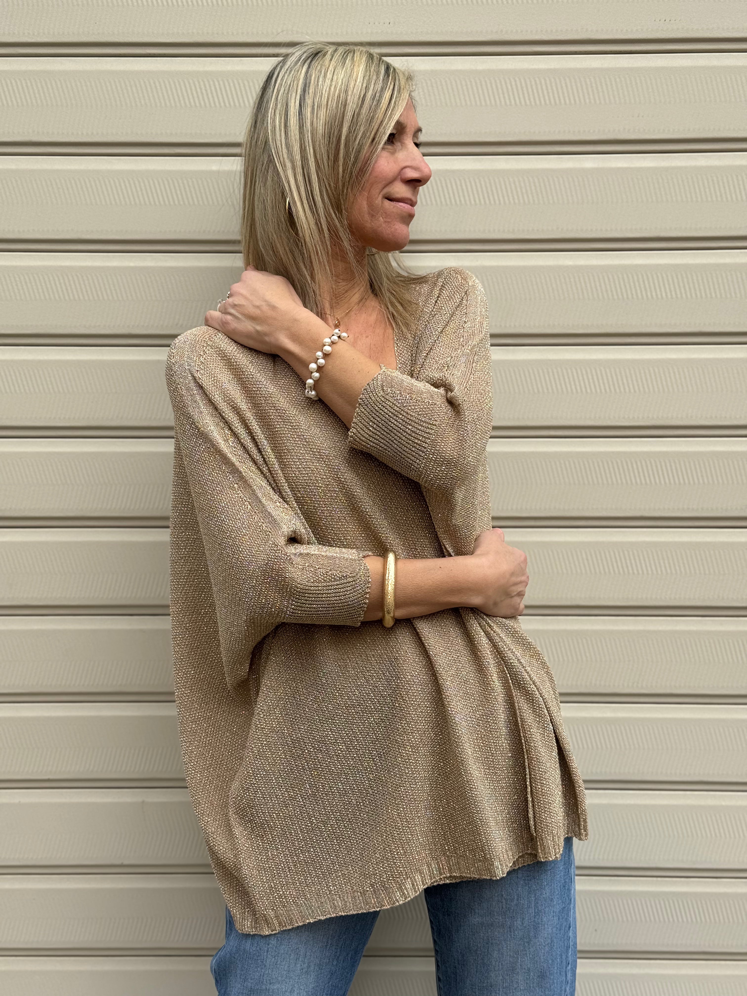 Cardigan lurex kontatto