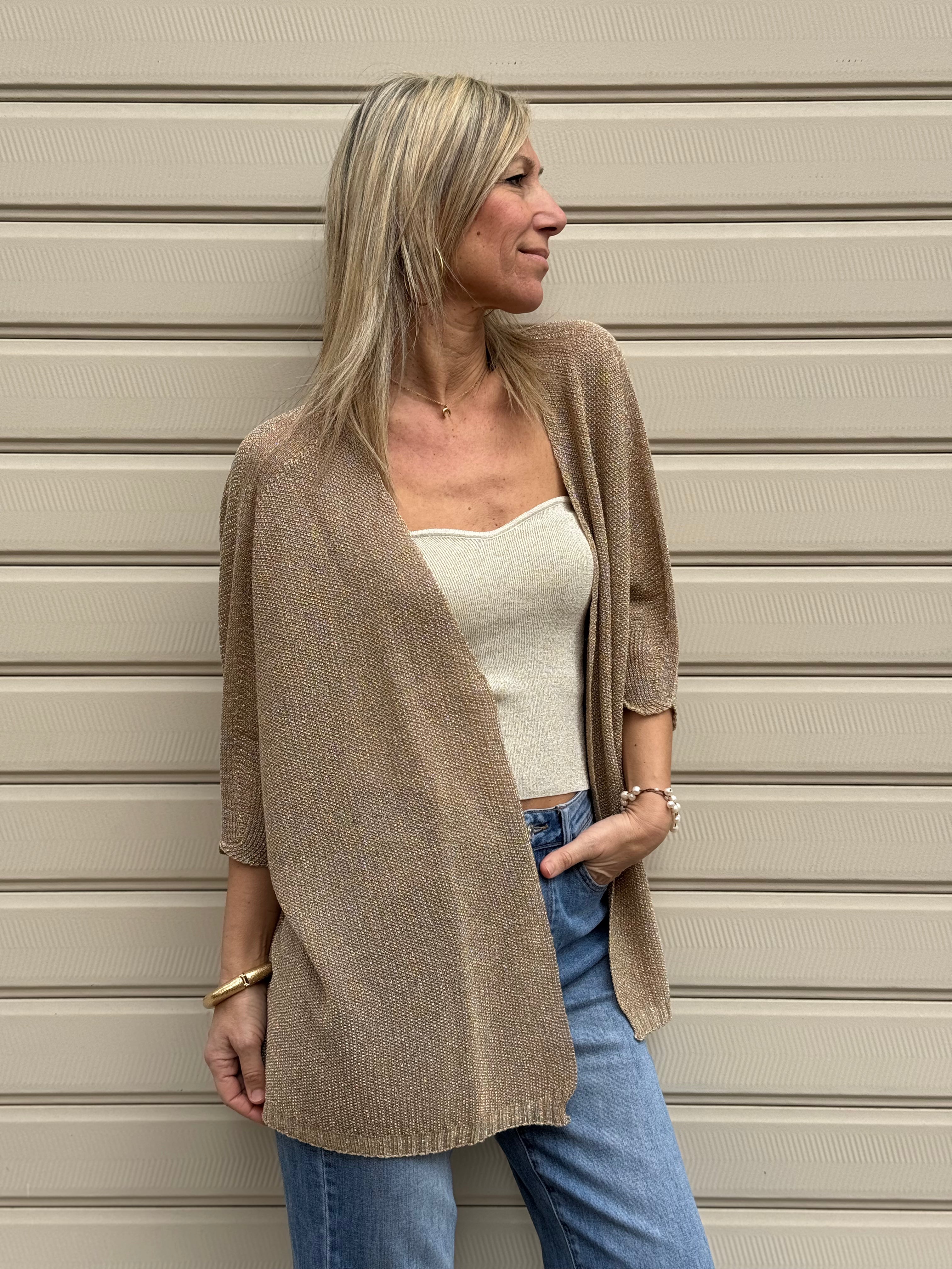 Cardigan lurex kontatto