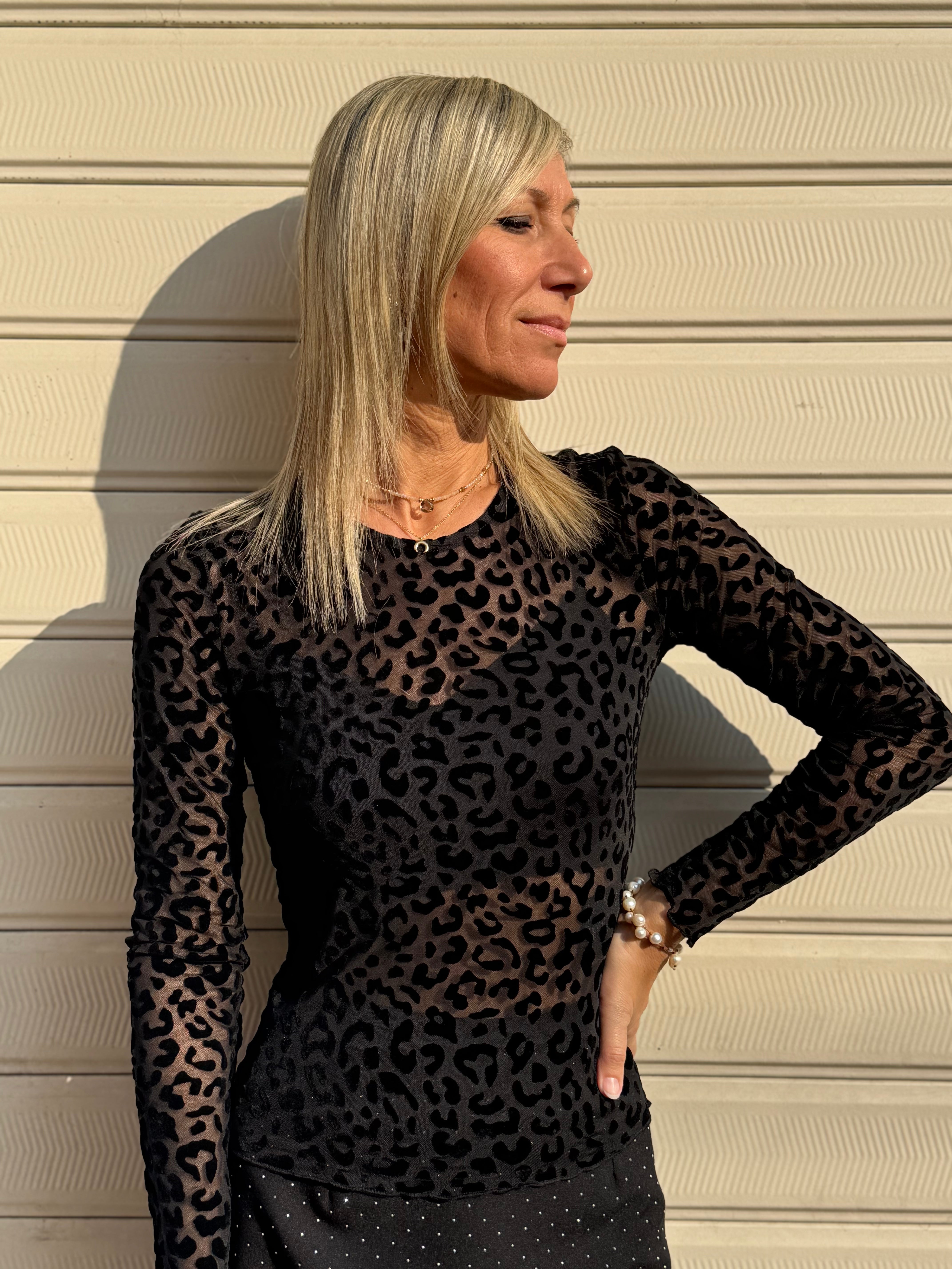 Maglia ricamo velluto jdy