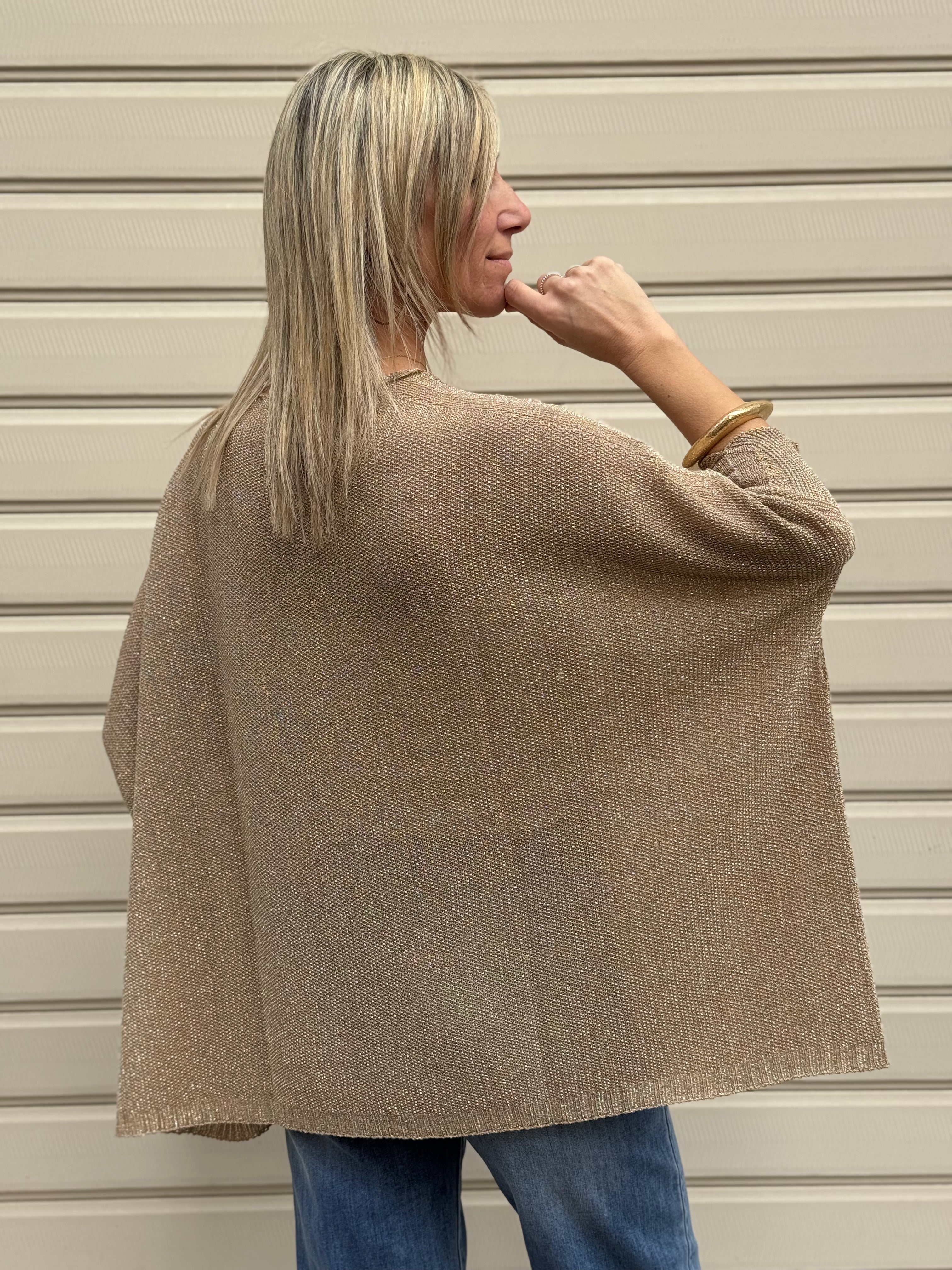 Cardigan lurex kontatto