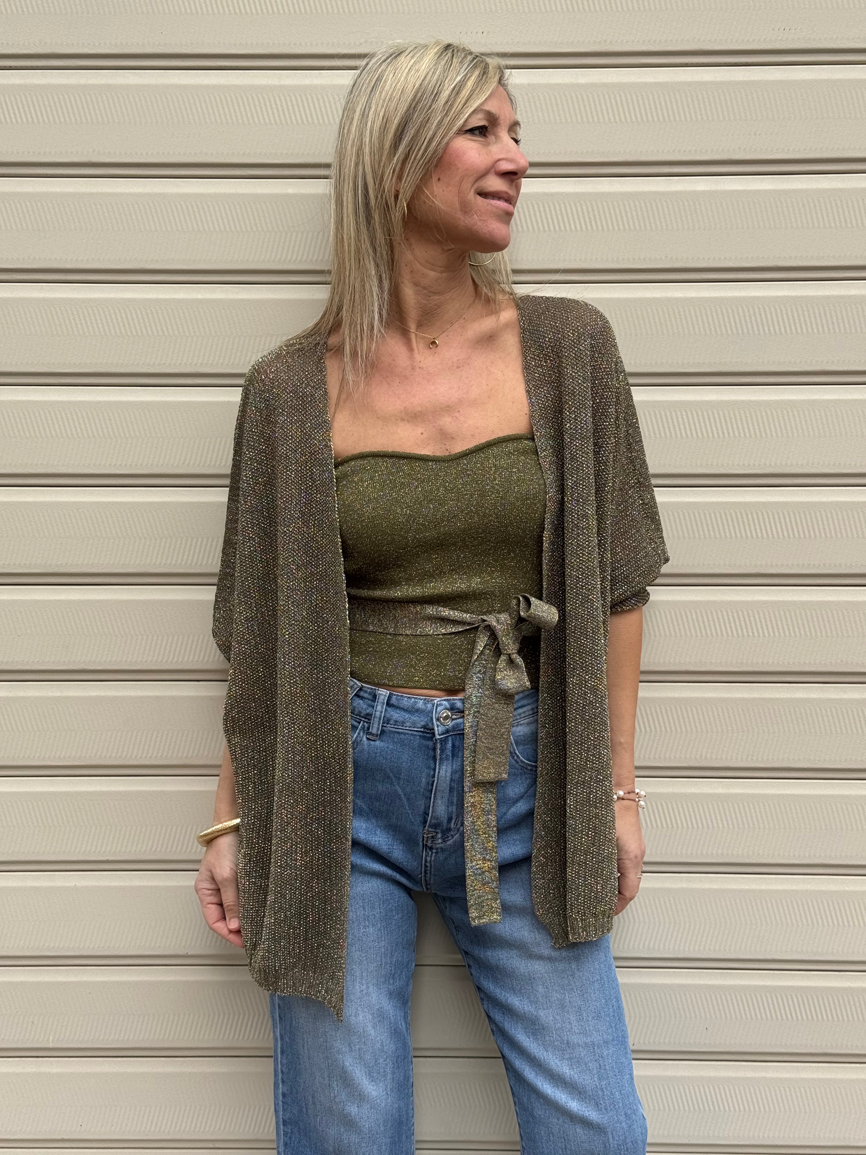 Cardigan lurex kontatto