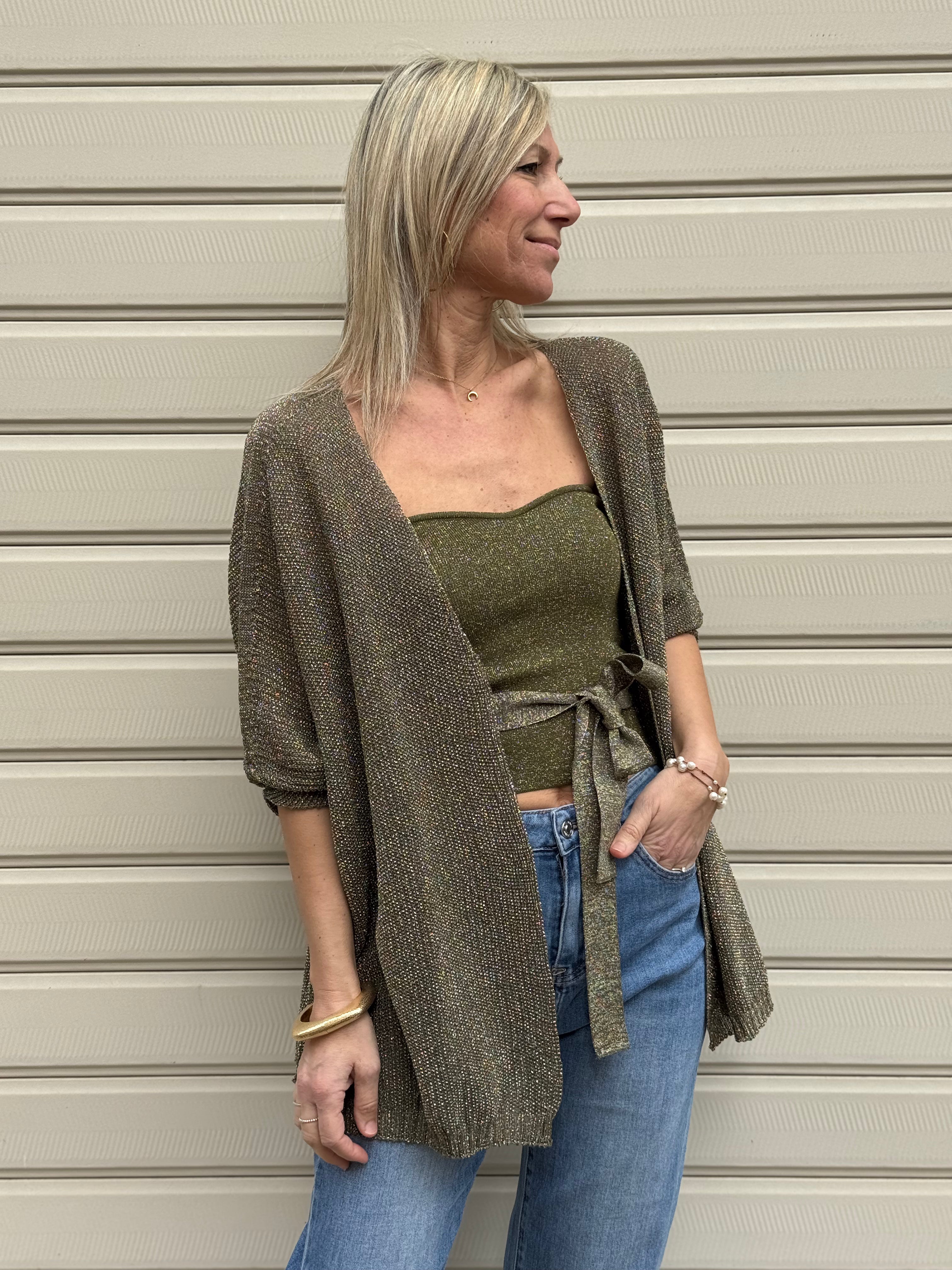 Cardigan lurex kontatto