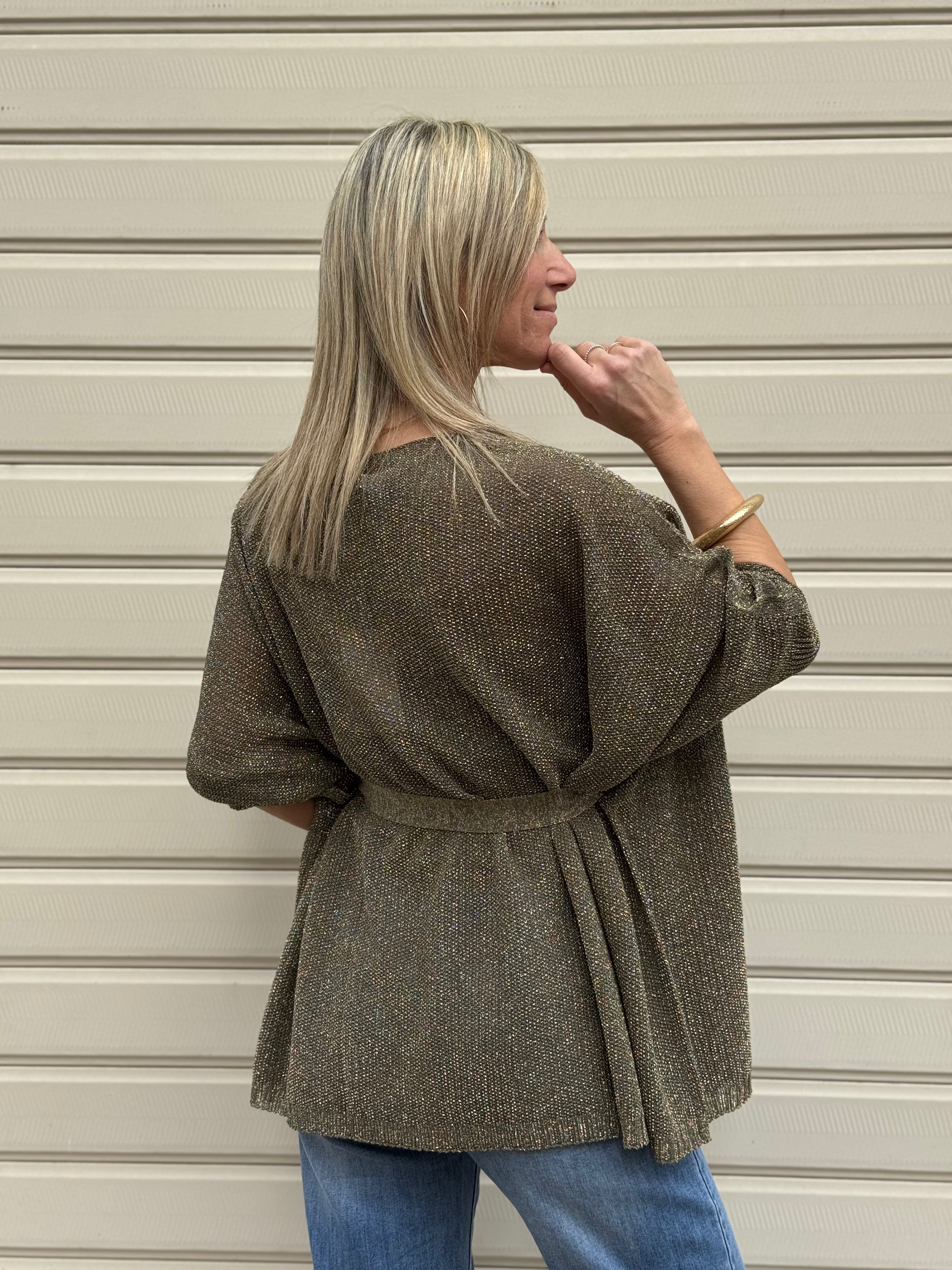 Cardigan lurex kontatto