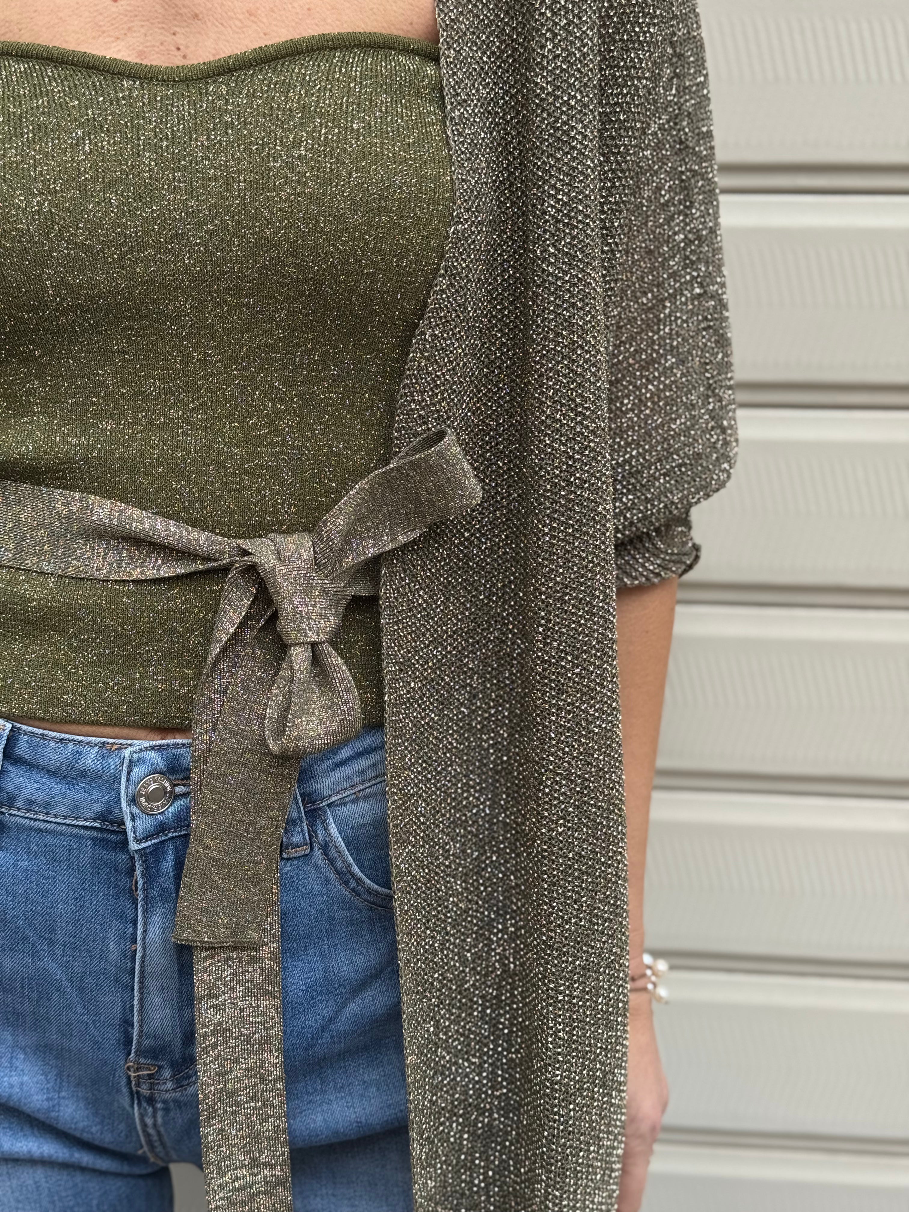 Cardigan lurex kontatto