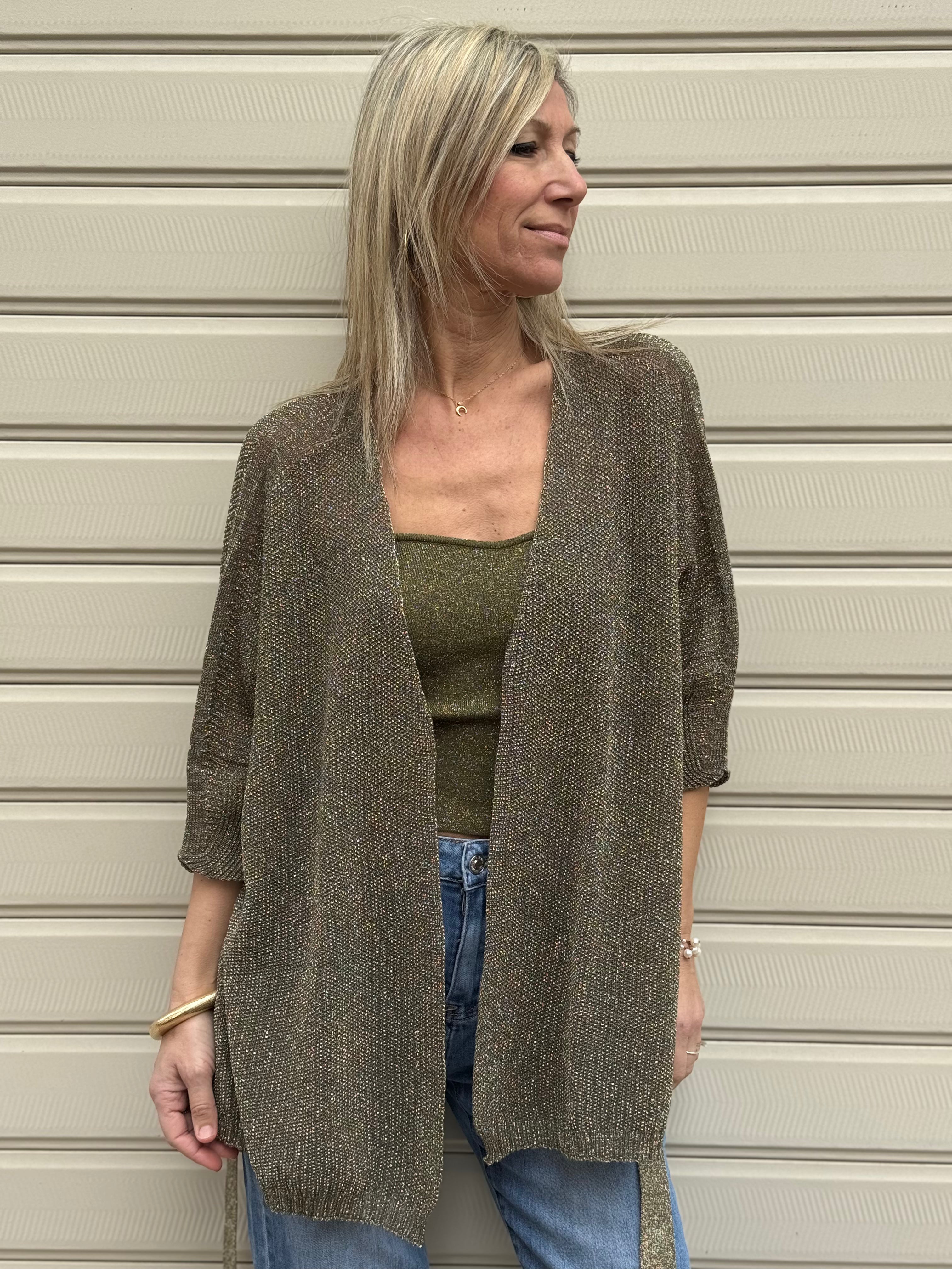 Cardigan lurex kontatto