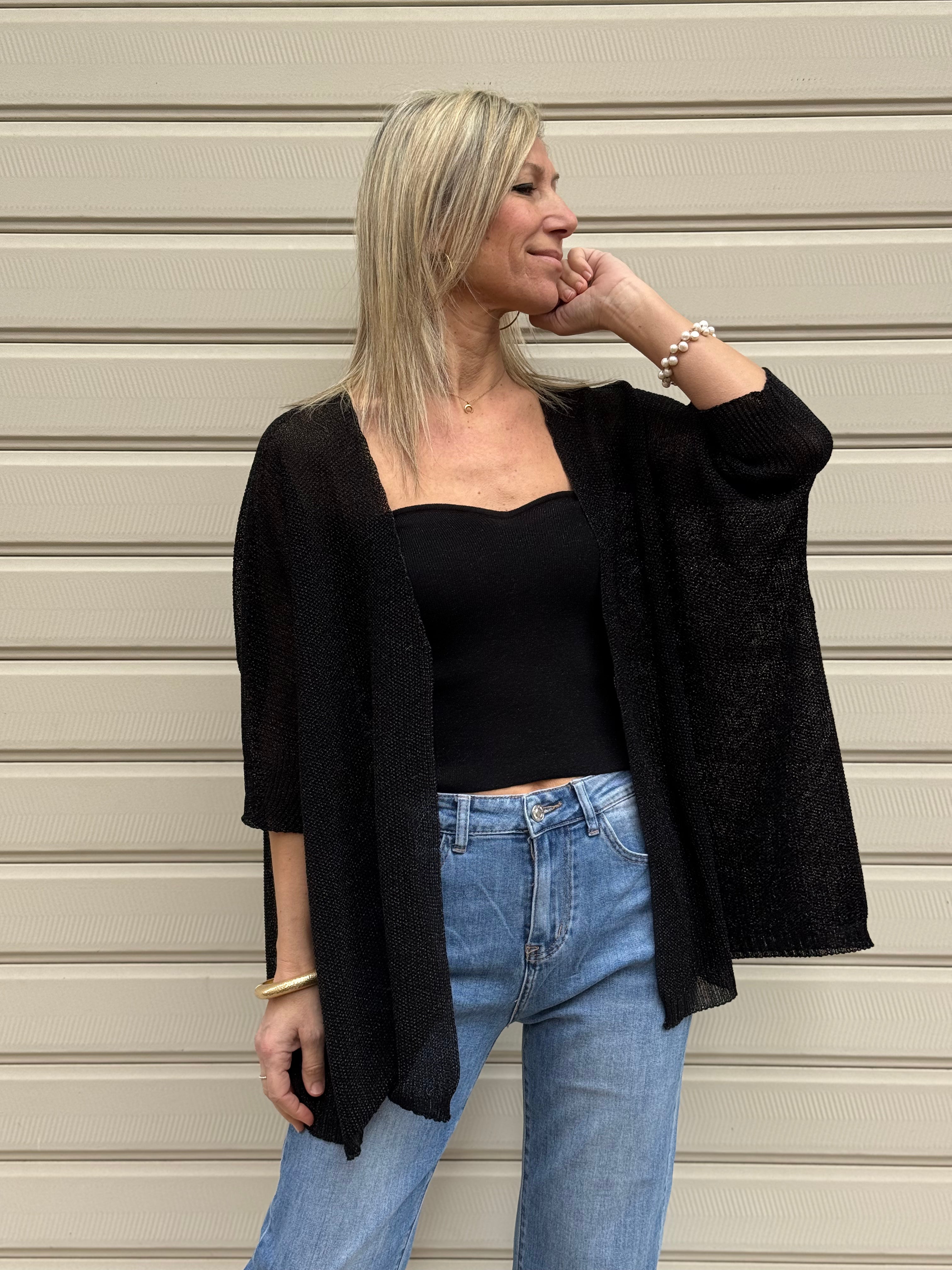 Cardigan lurex kontatto