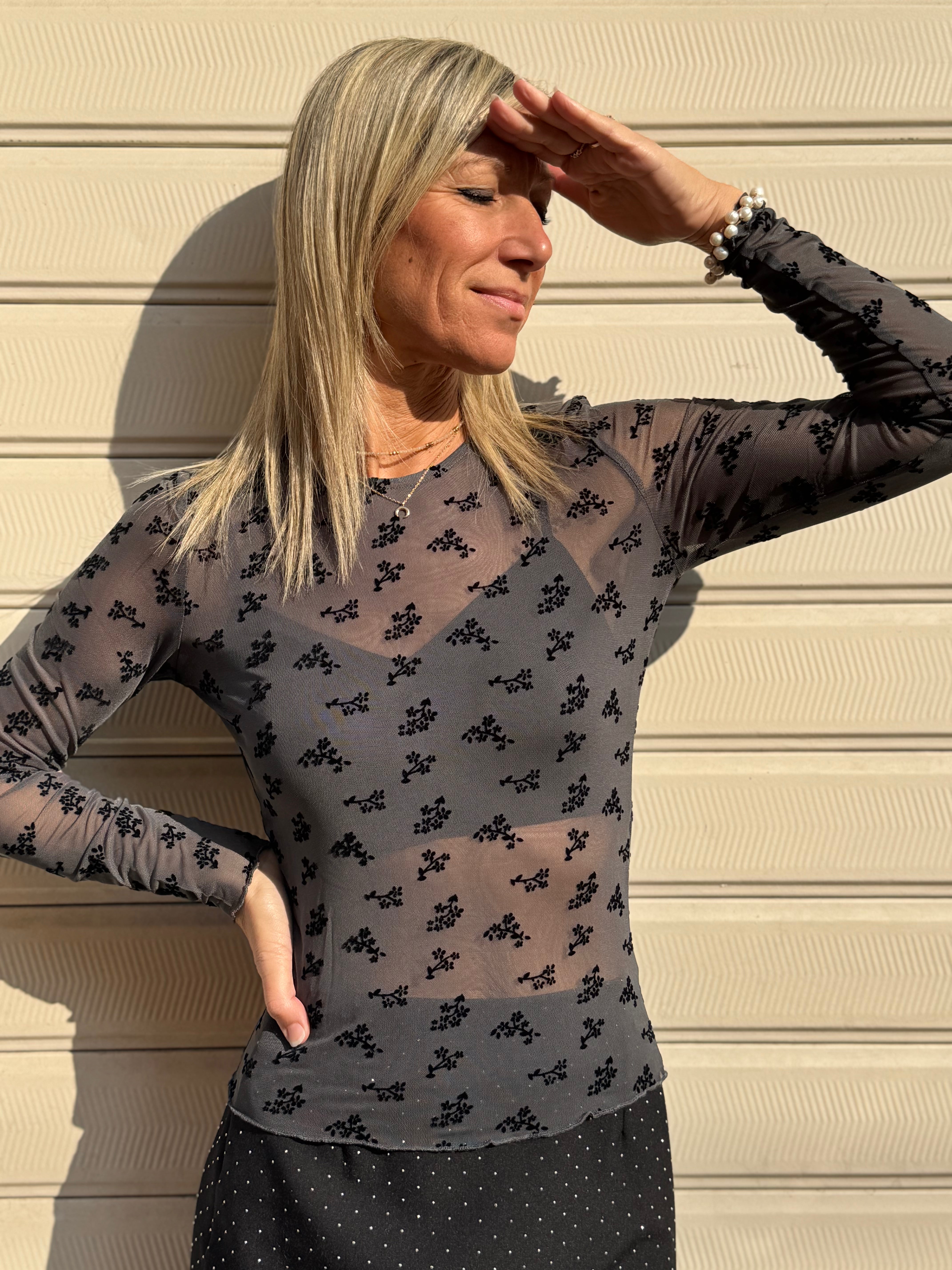 Maglia ricamo velluto jdy