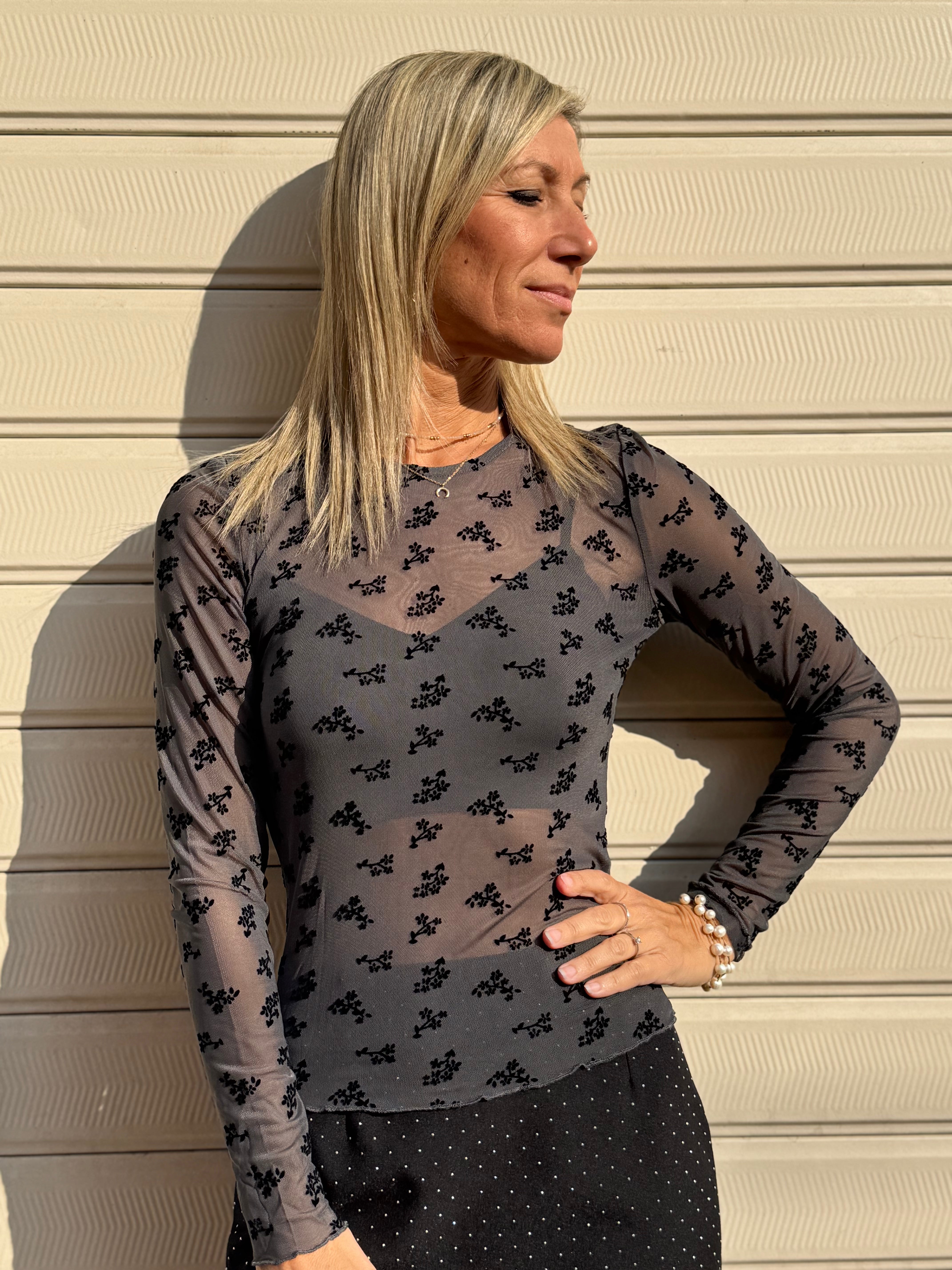 Maglia ricamo velluto jdy