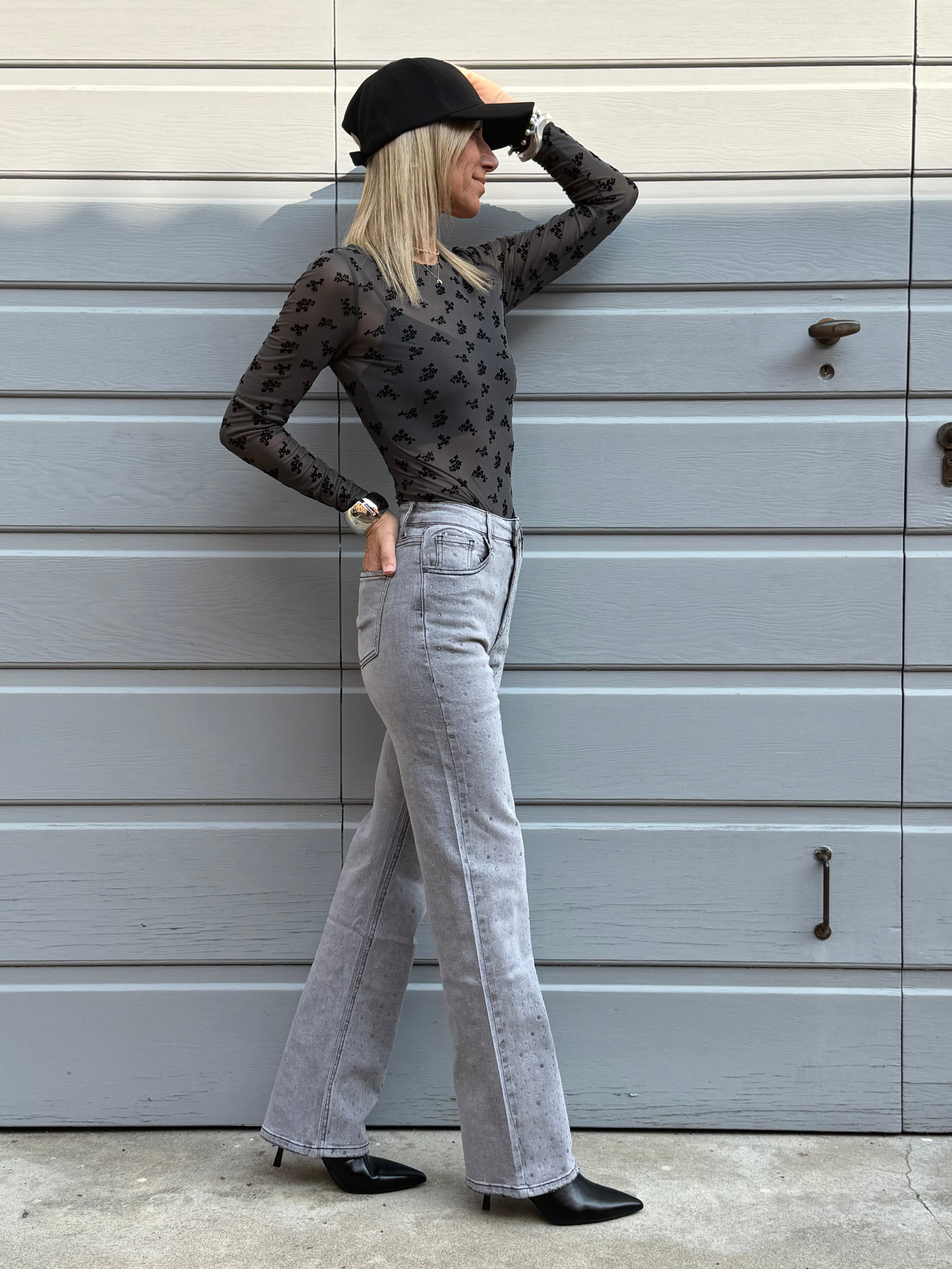 Jeans strass trasparenti mimì