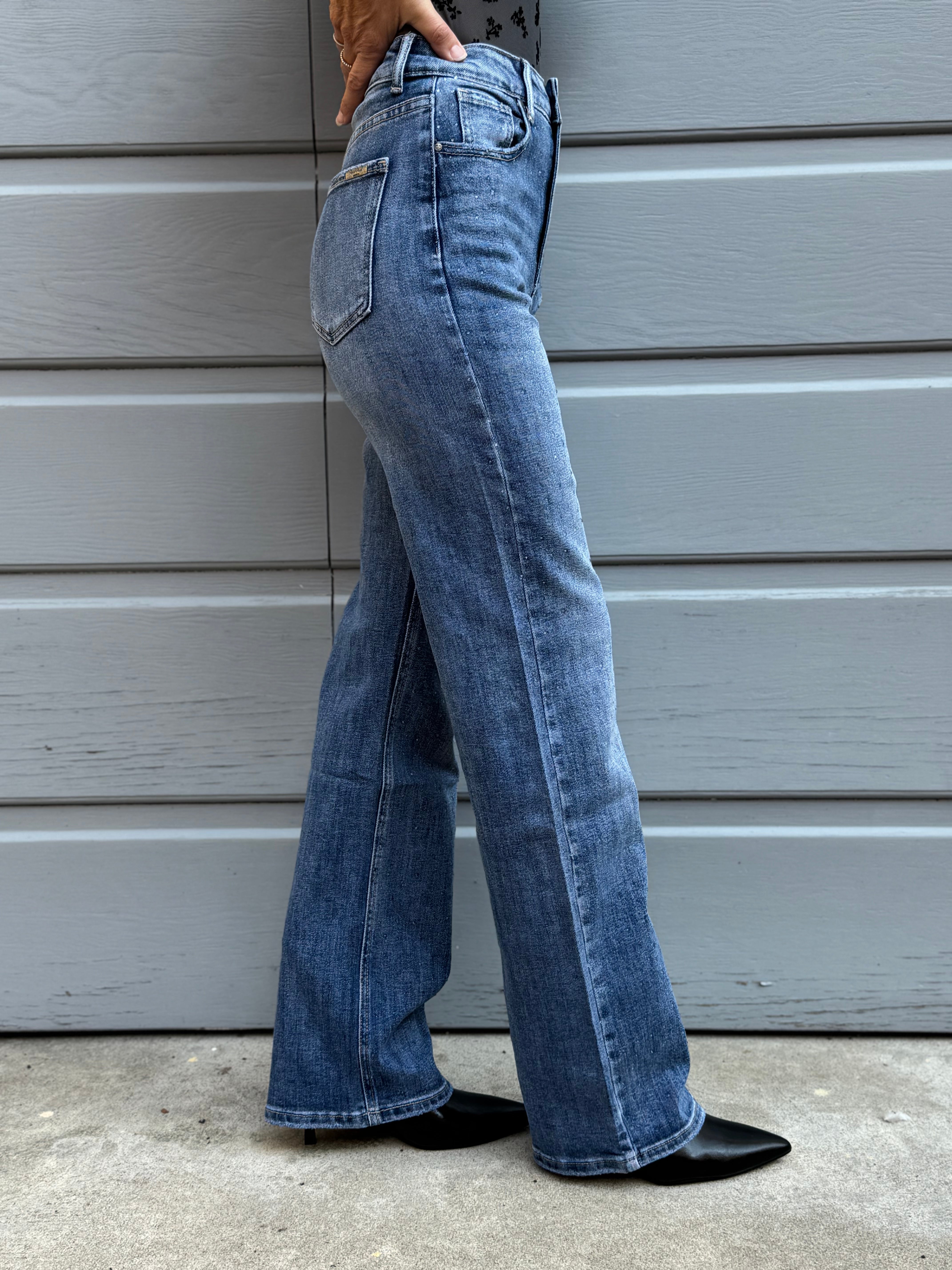 Jeans strass trasparenti mimì