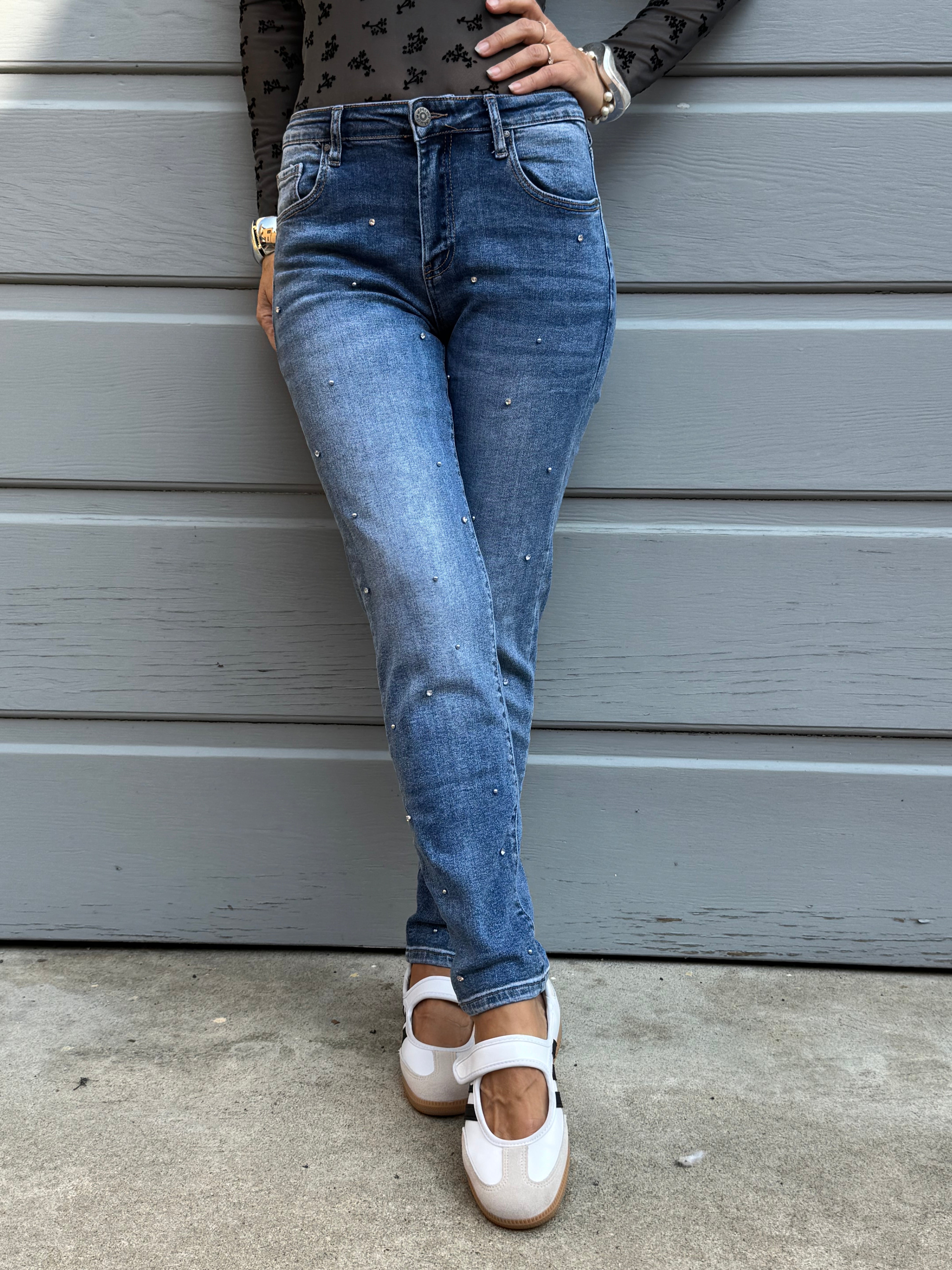 Jeans sigaretta gioiello mimì