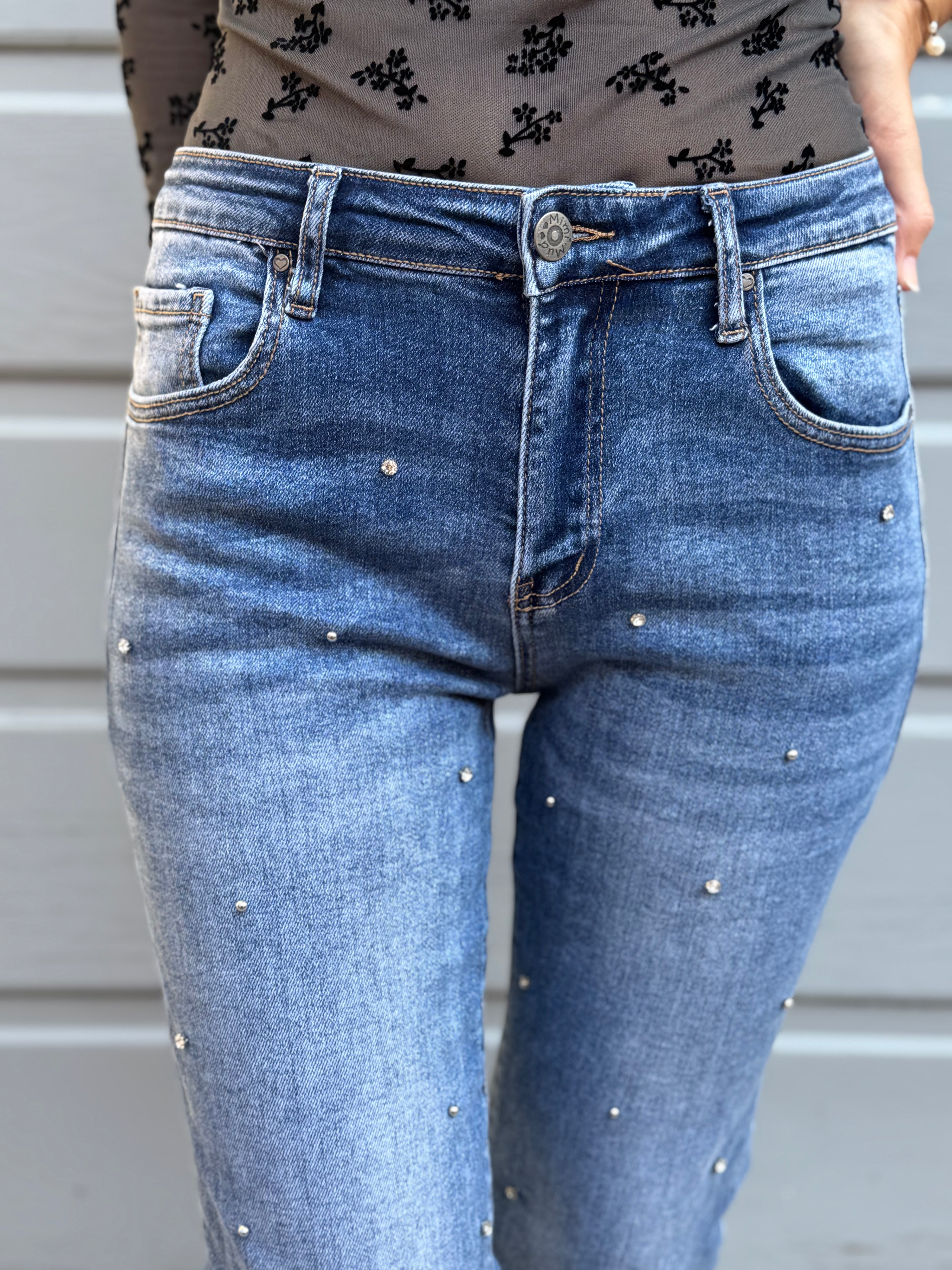 Jeans sigaretta gioiello mimì