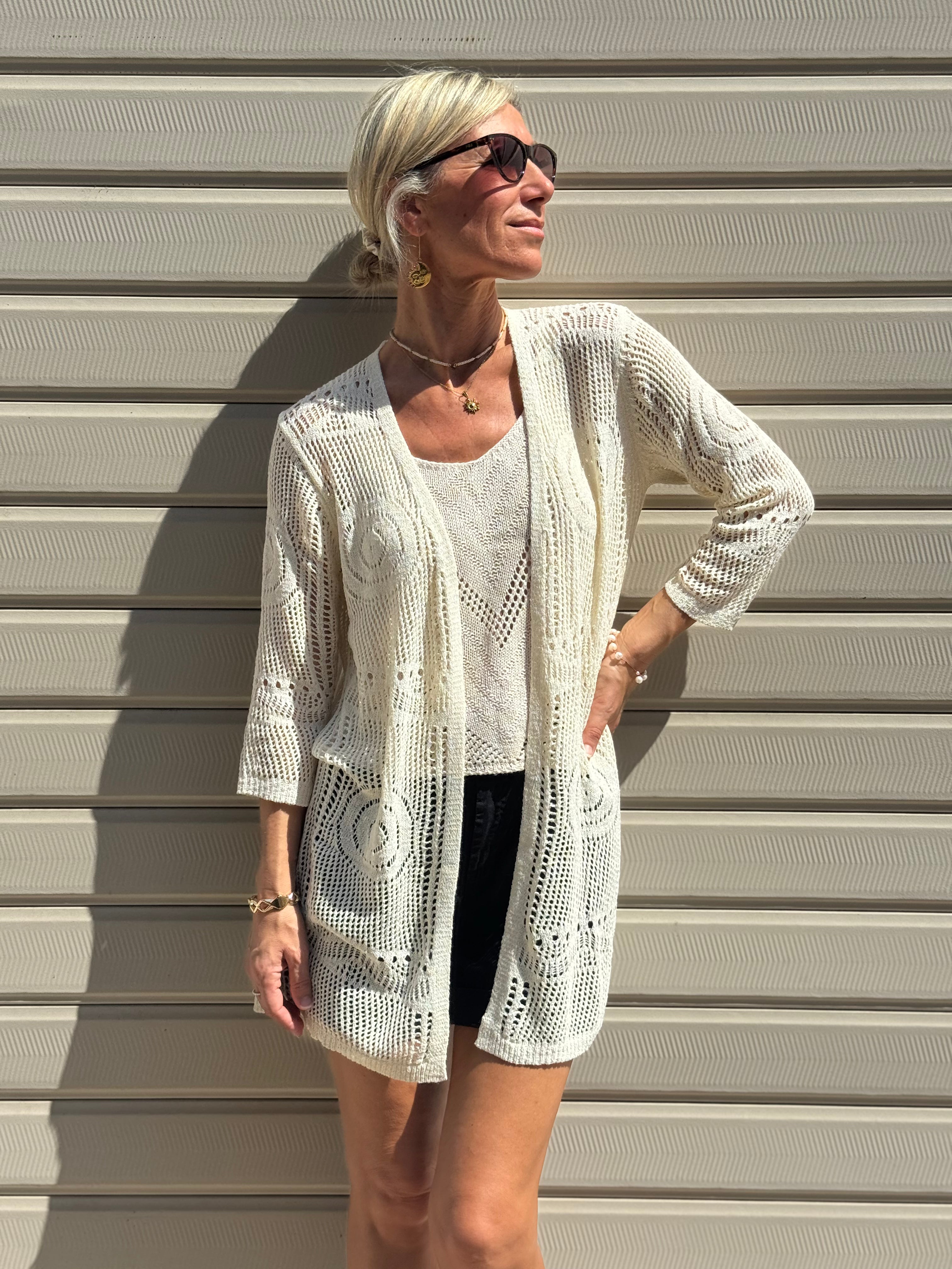 Cardigan Ricamo Lungo