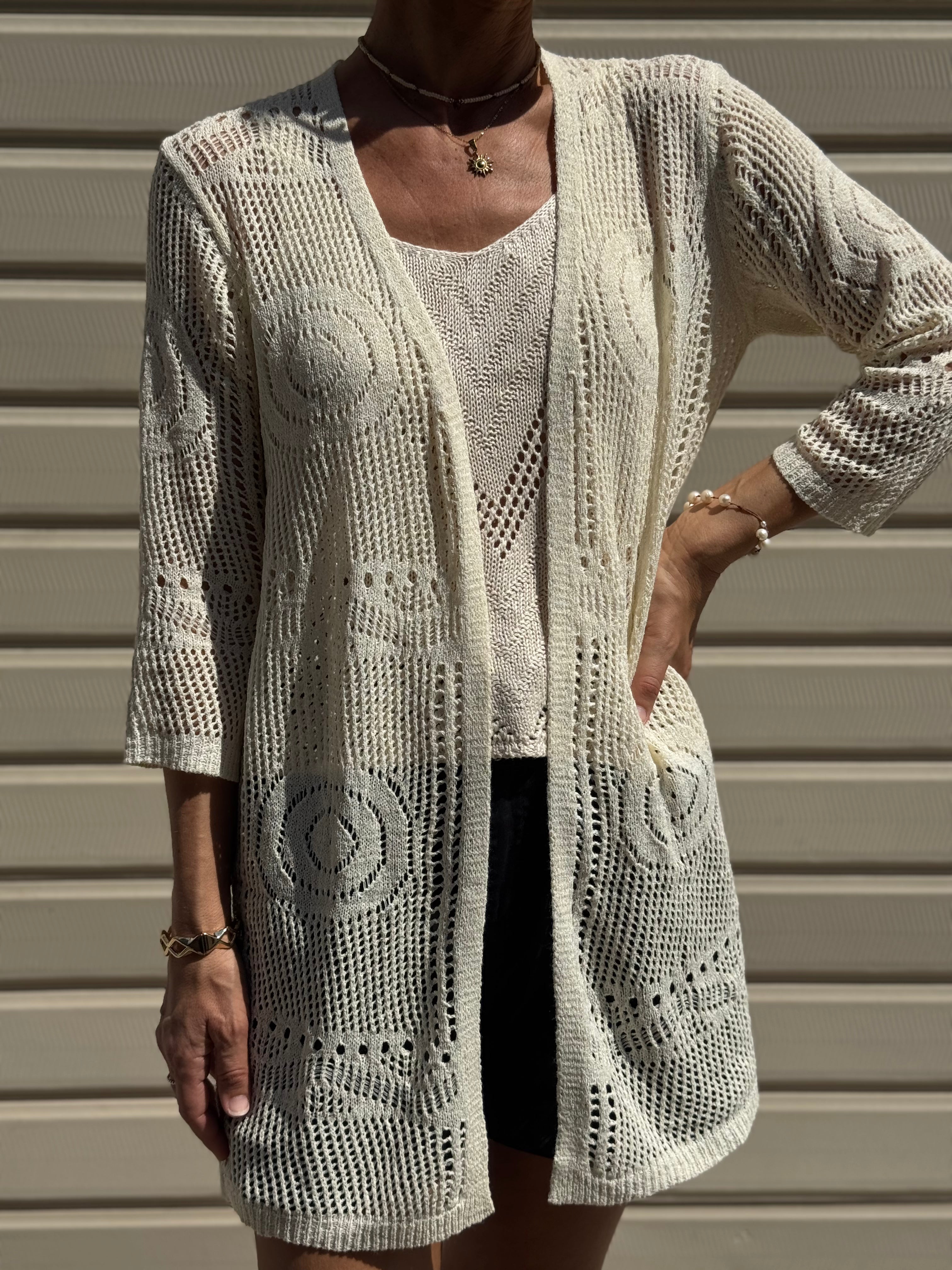 Cardigan Ricamo Lungo