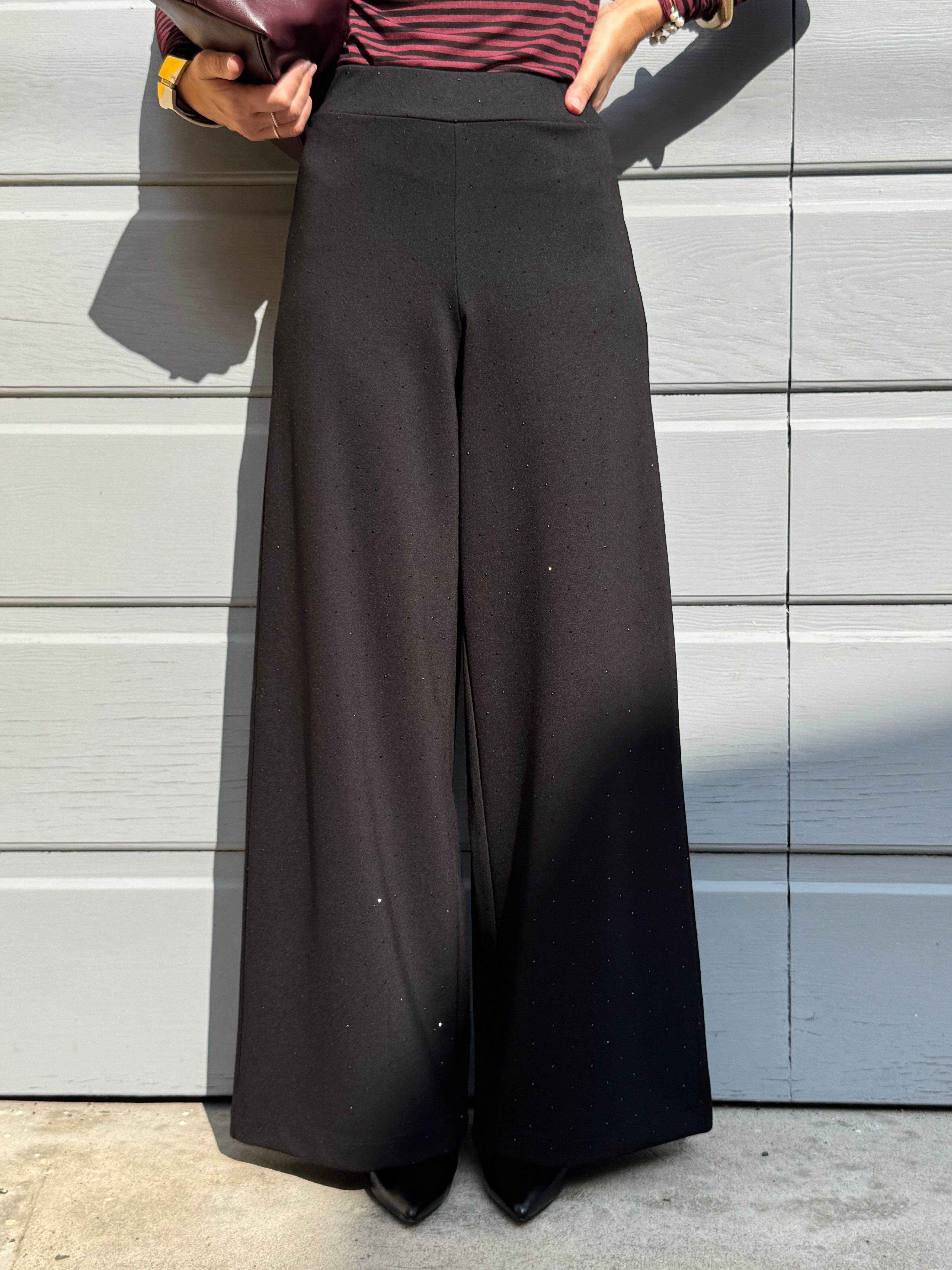 Pantalone palazzo strass adora
