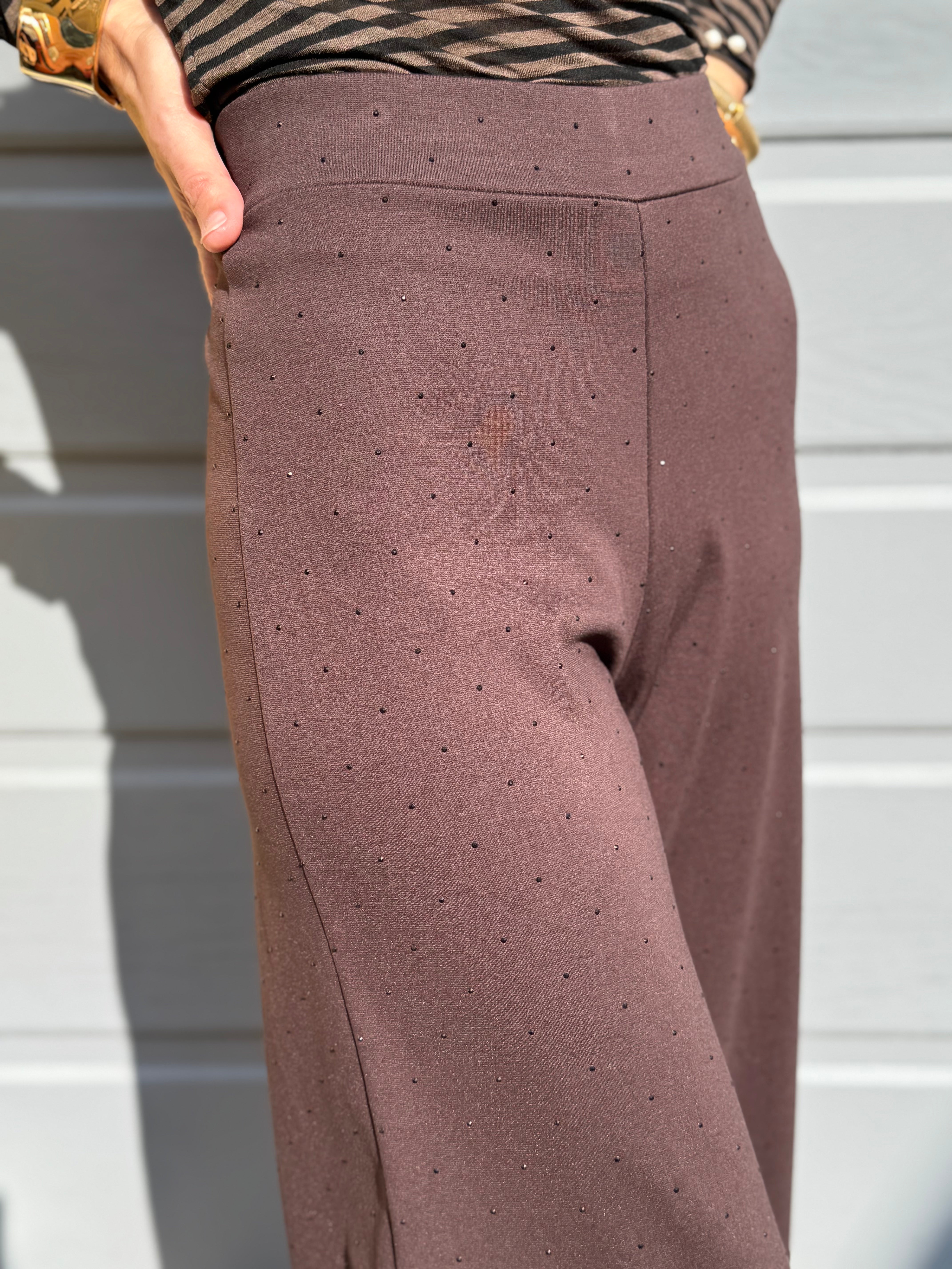 Pantalone palazzo strass adora