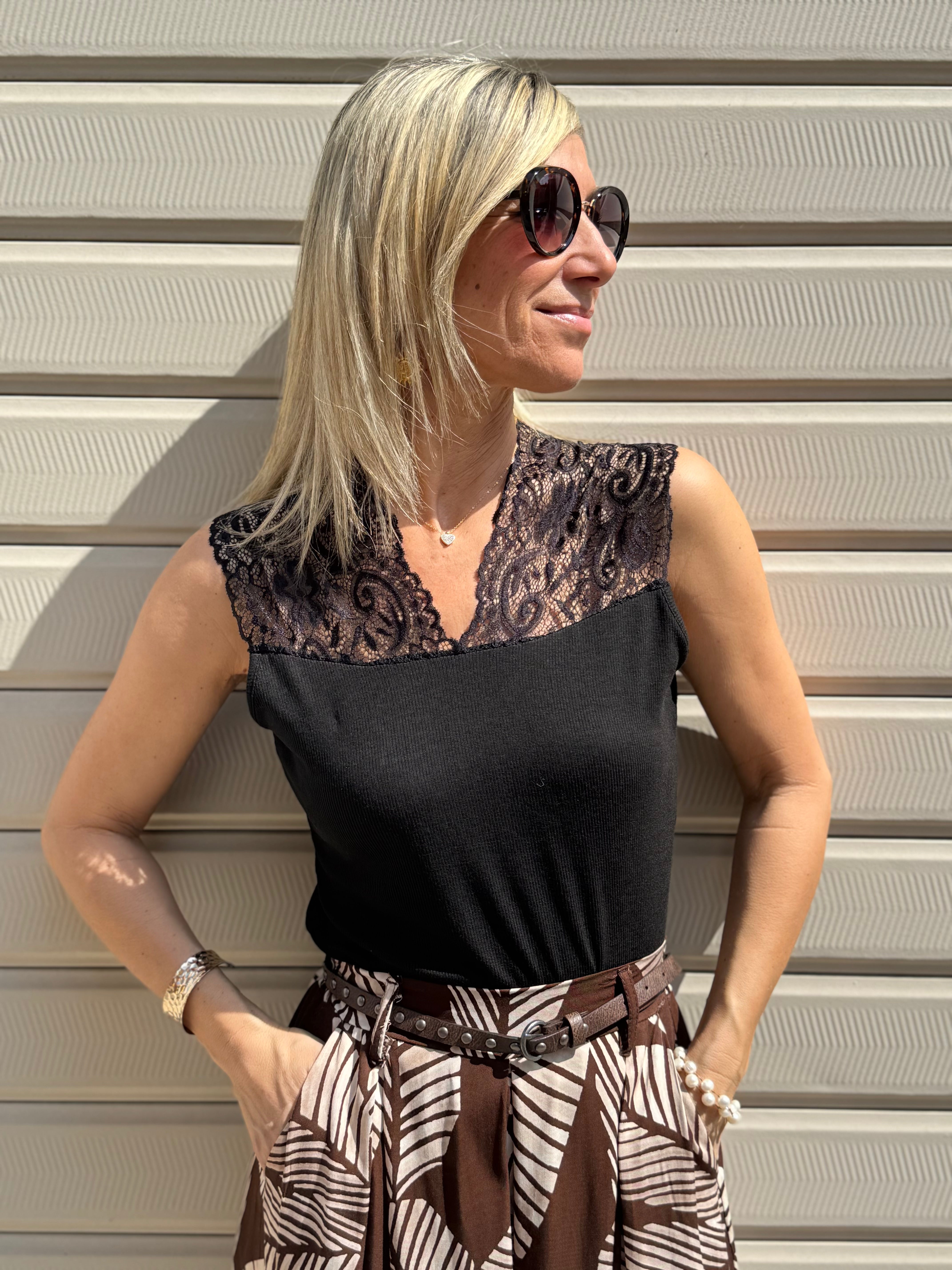 Top pizzo lyocell adora