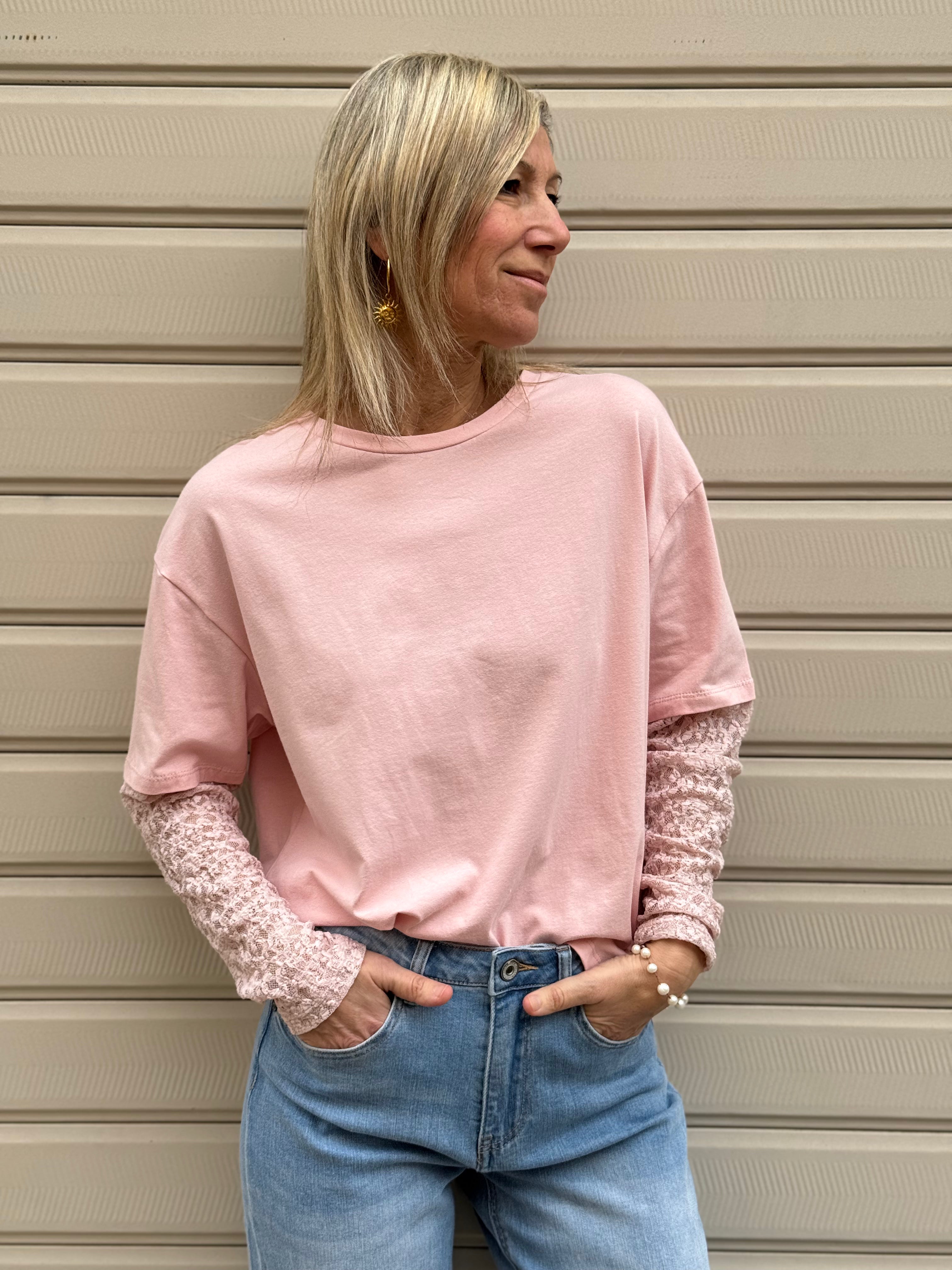 Tshirt maniche pizzo adora