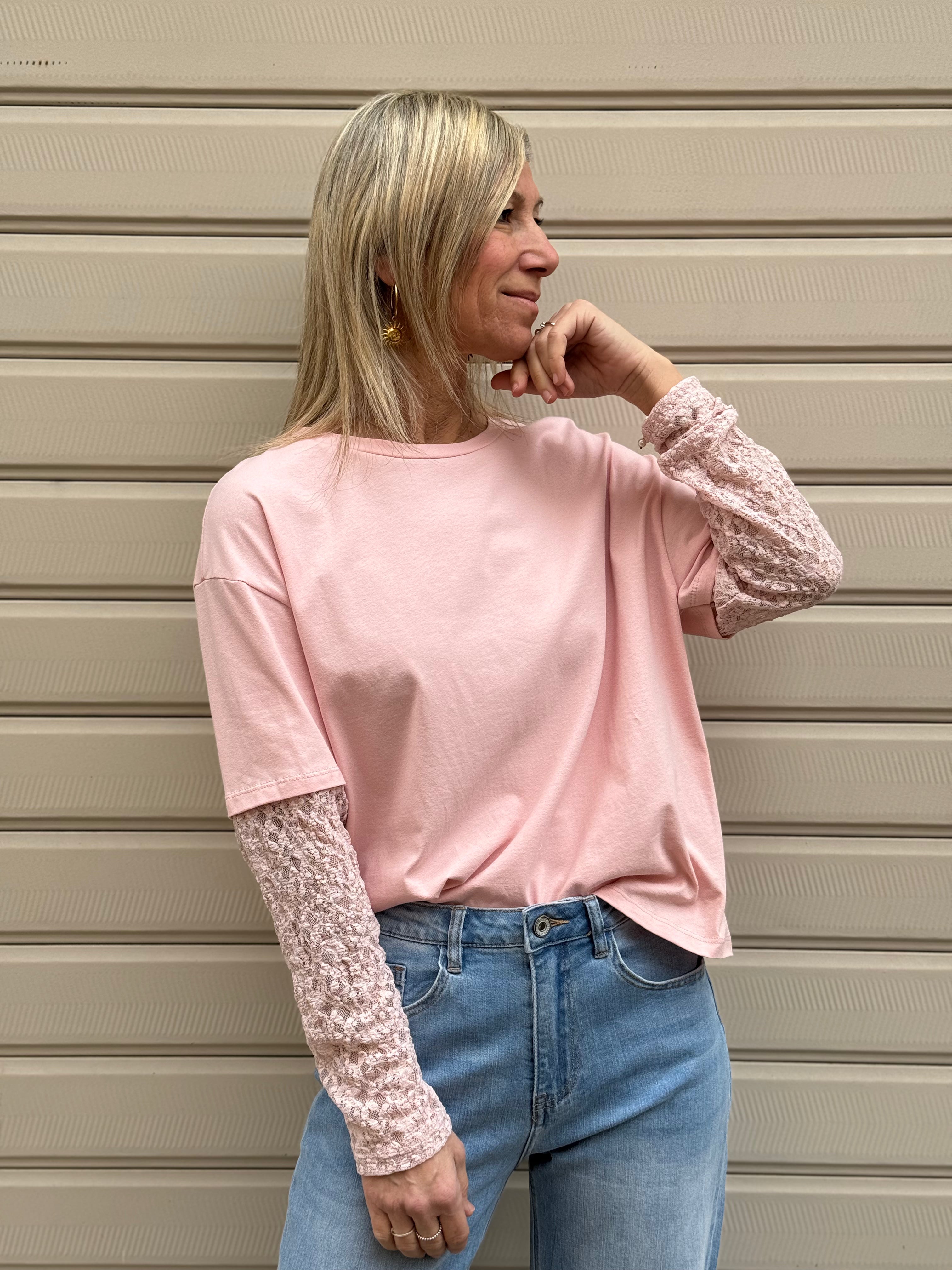 Tshirt maniche pizzo adora