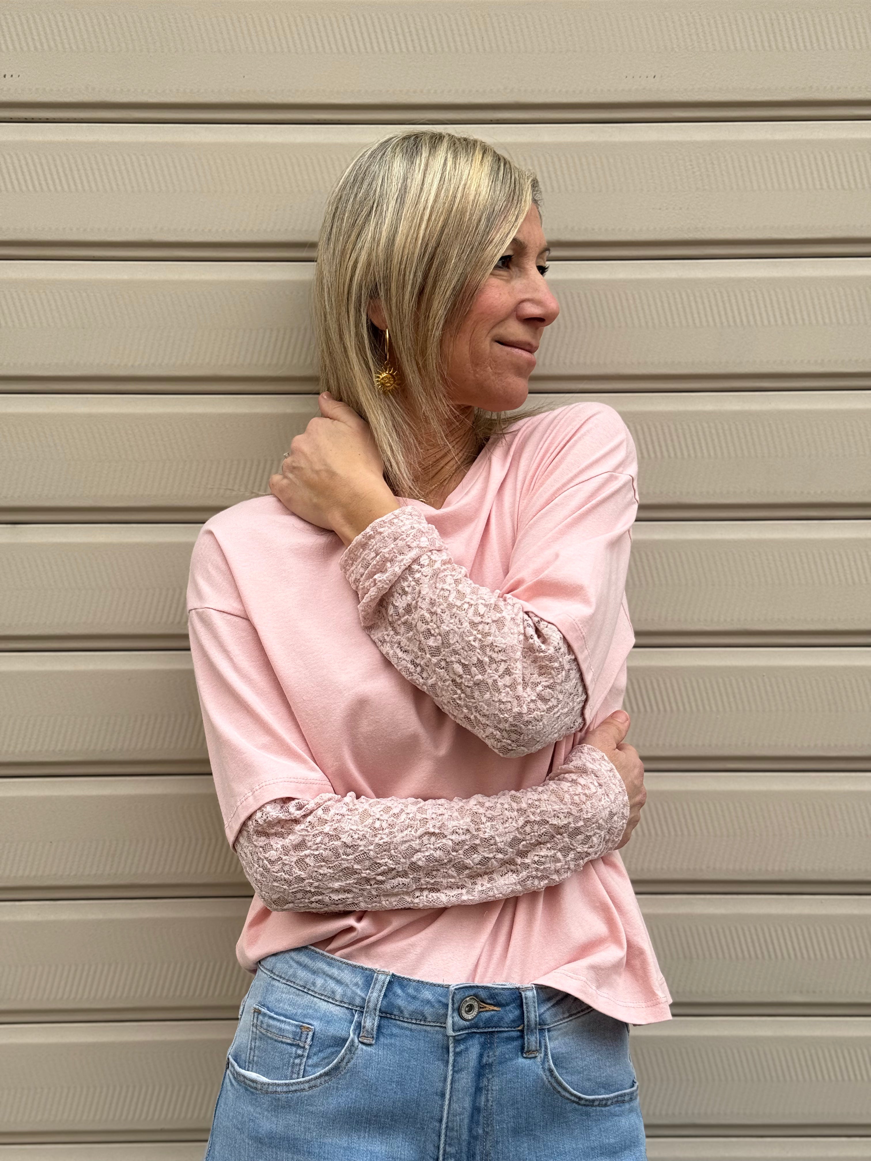 Tshirt maniche pizzo adora