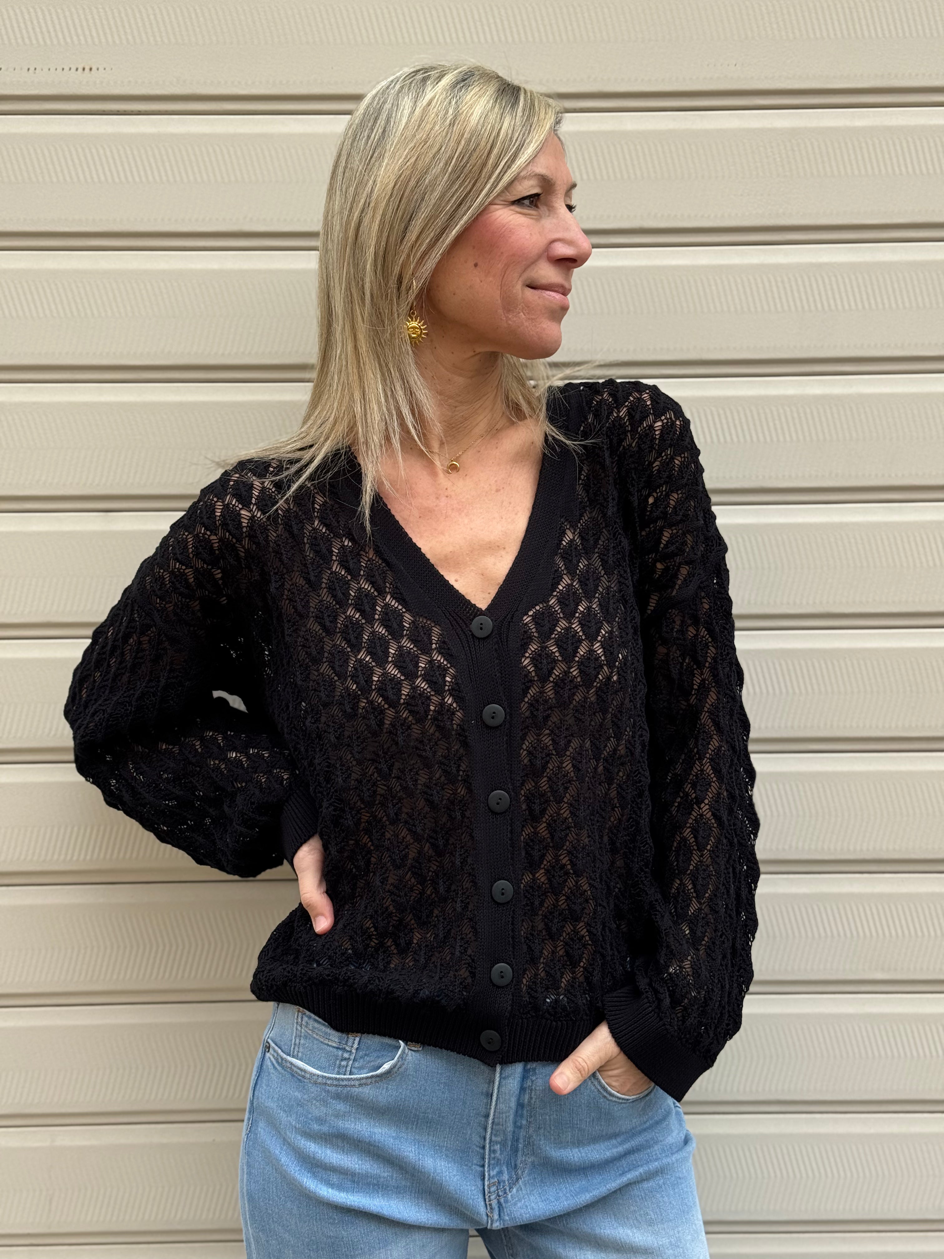 Cardigan traforato kontatto