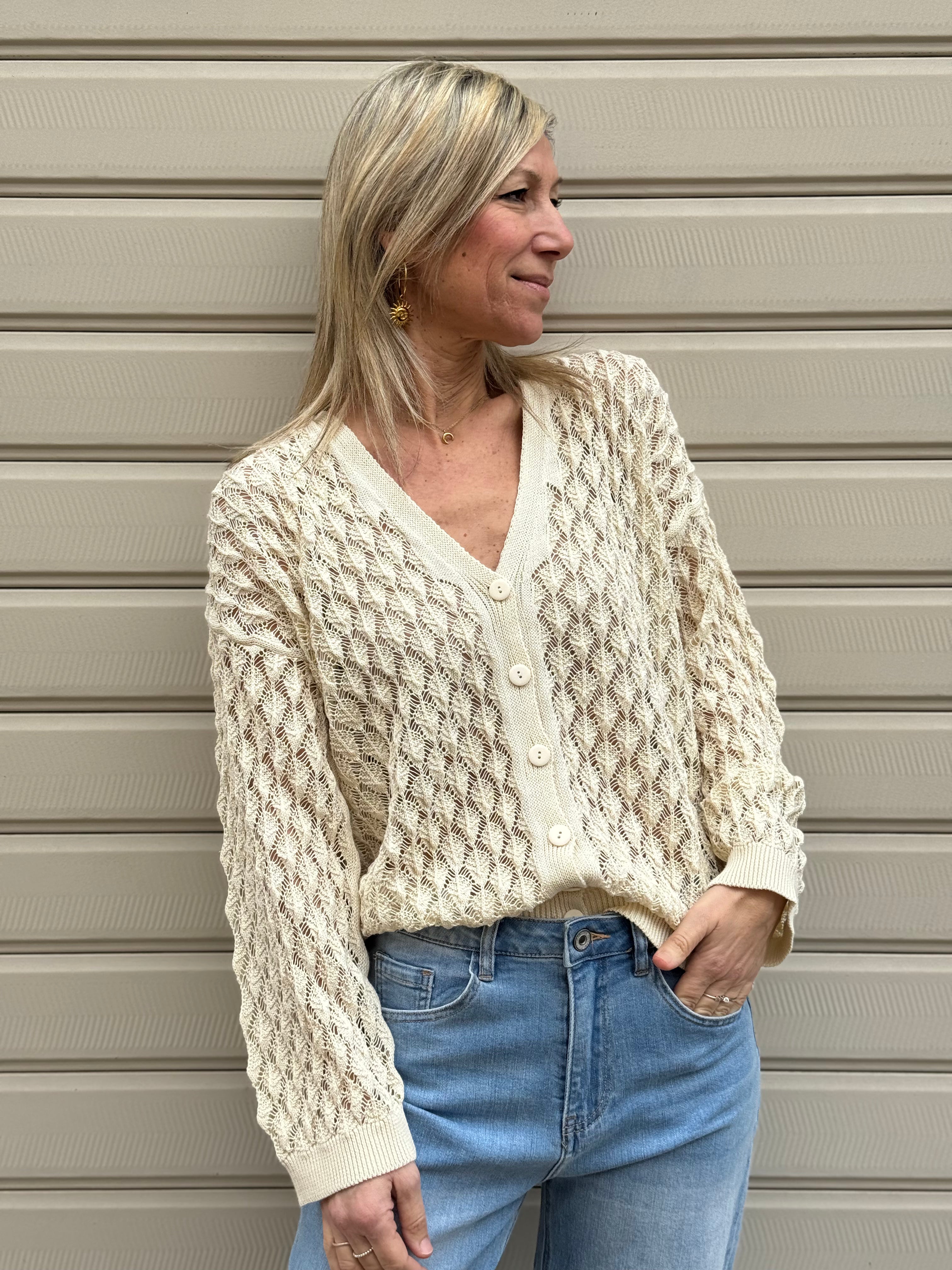 Cardigan traforato kontatto