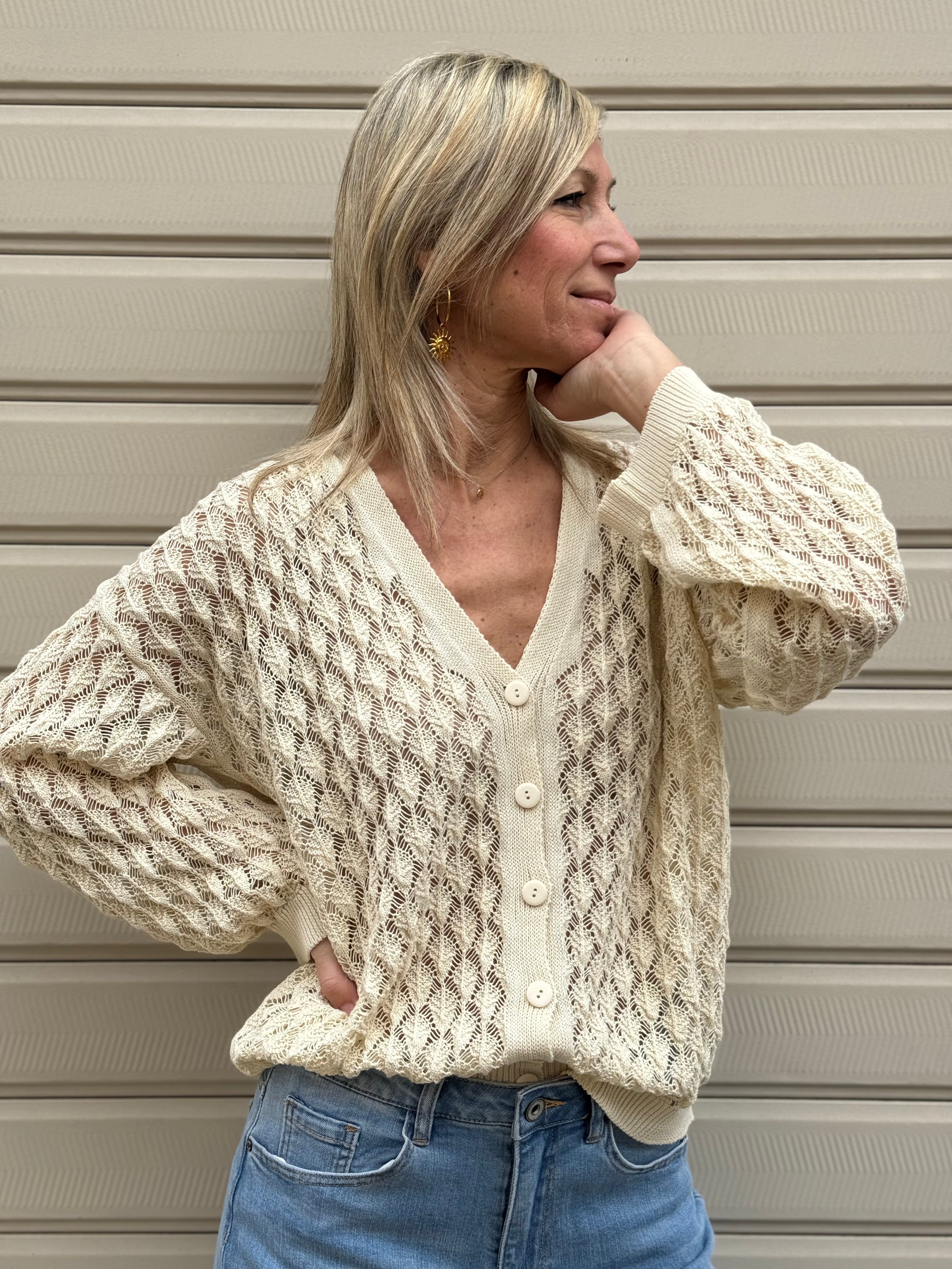 Cardigan traforato kontatto