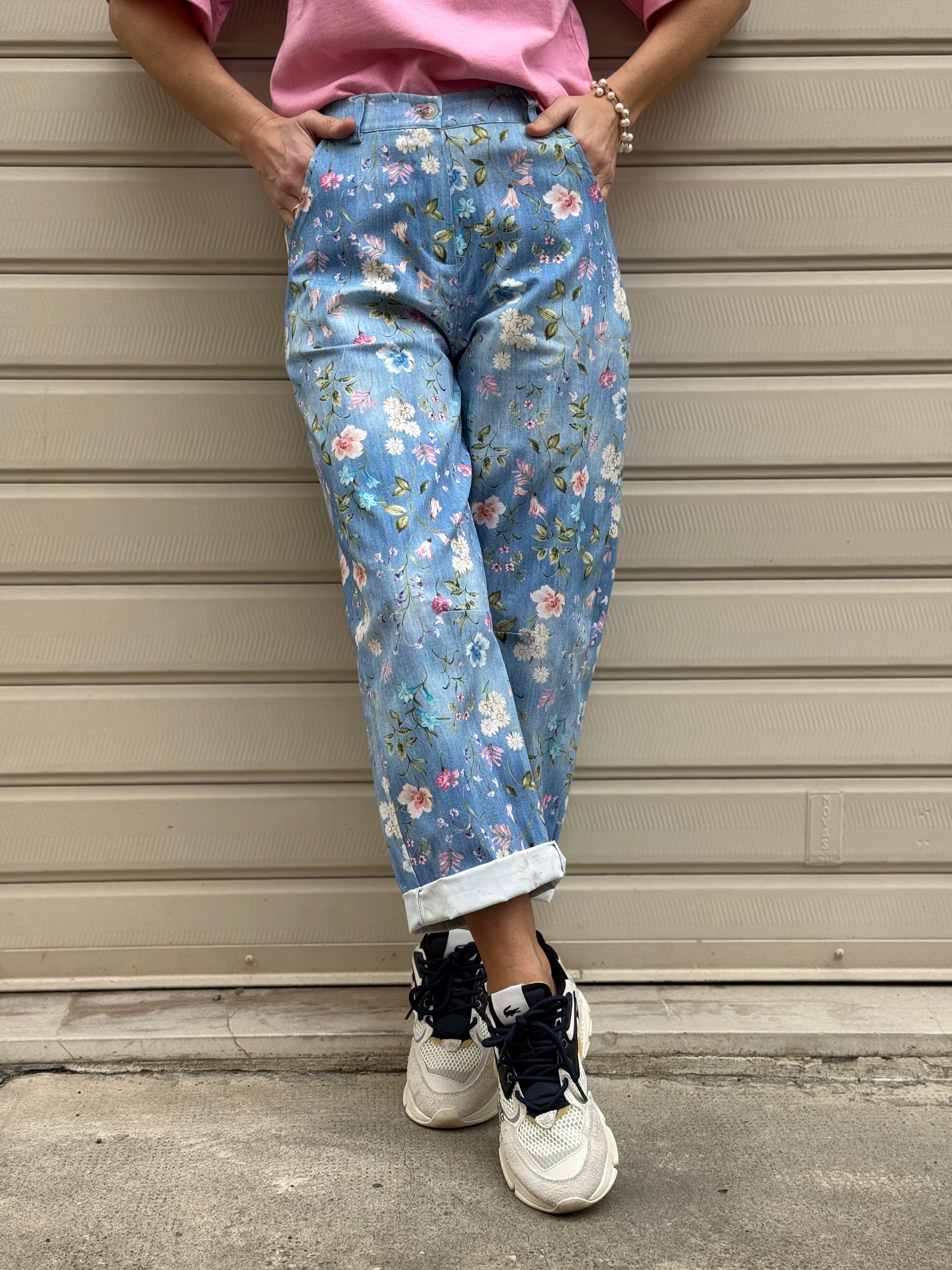 Pantalone floreale adora