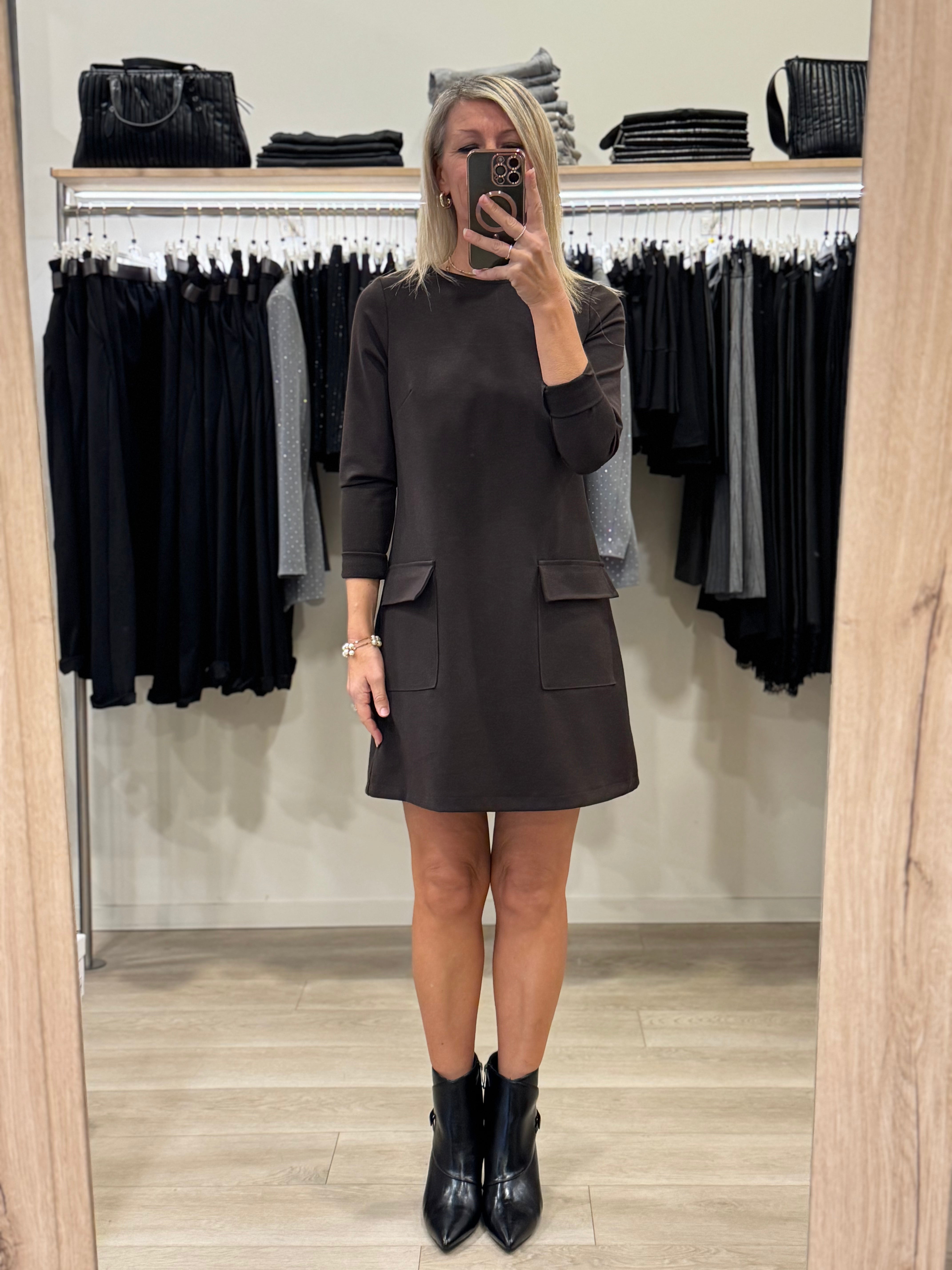 Abito tasche misto lana