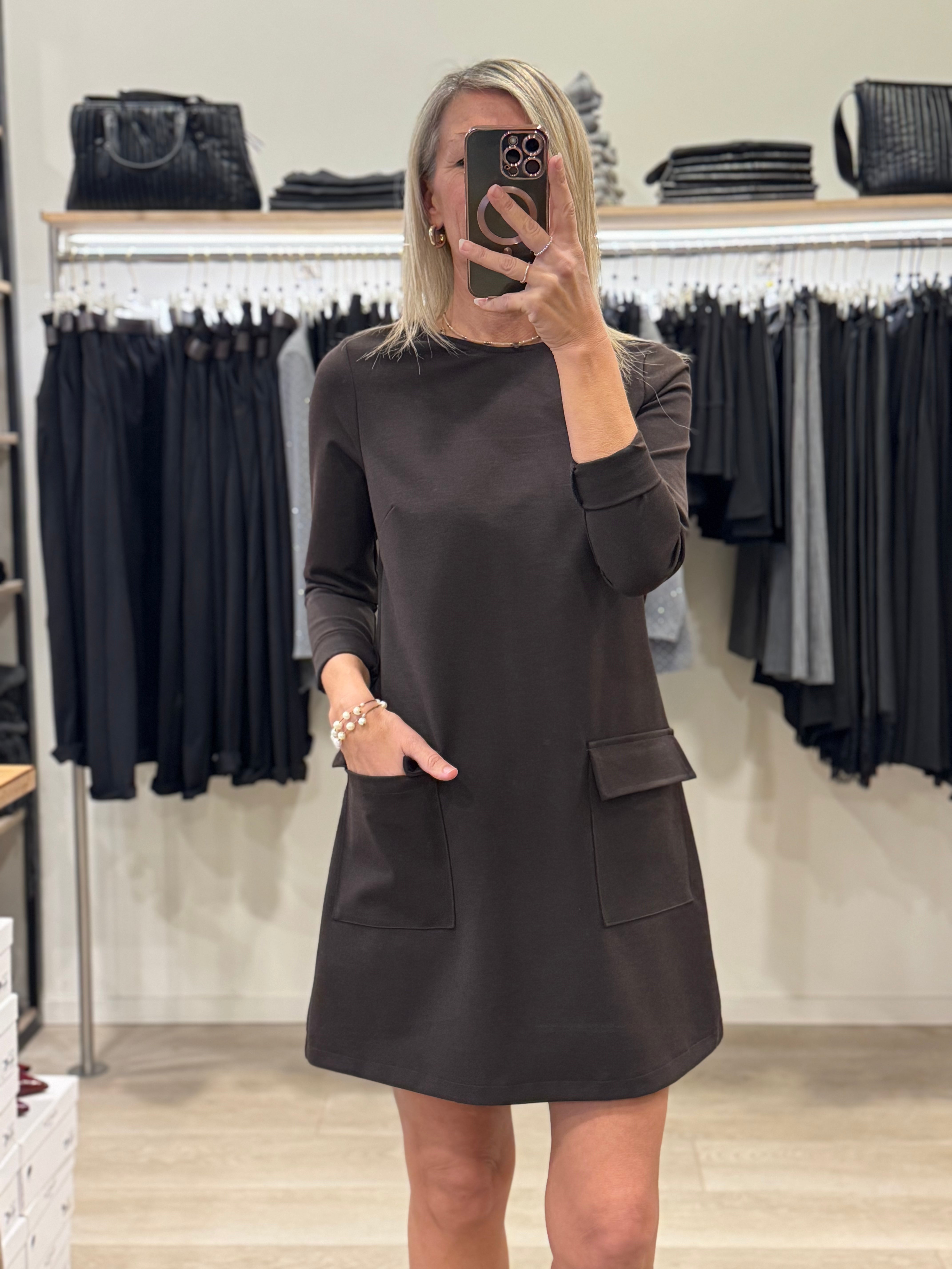 Abito tasche misto lana