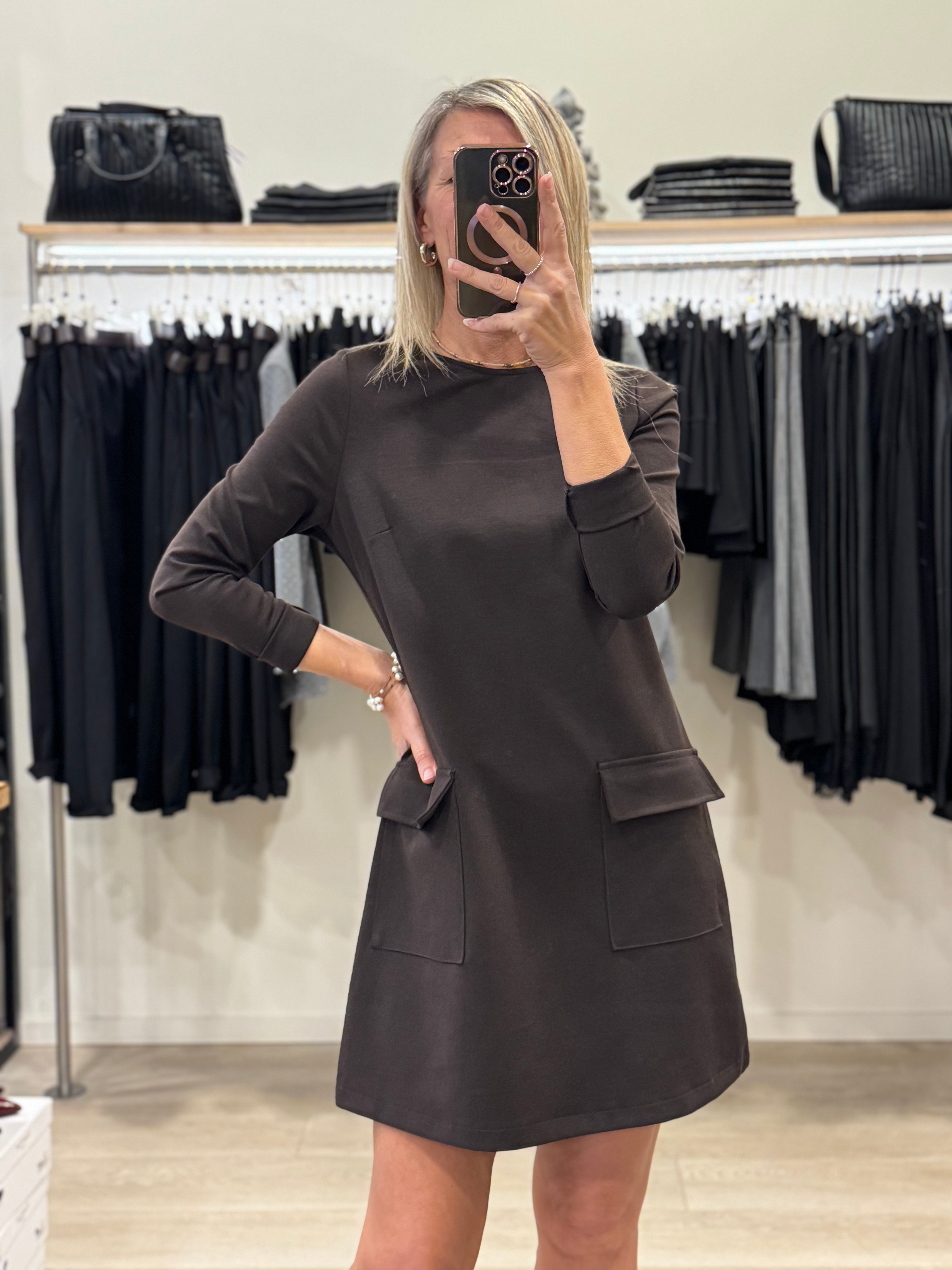 Abito tasche misto lana