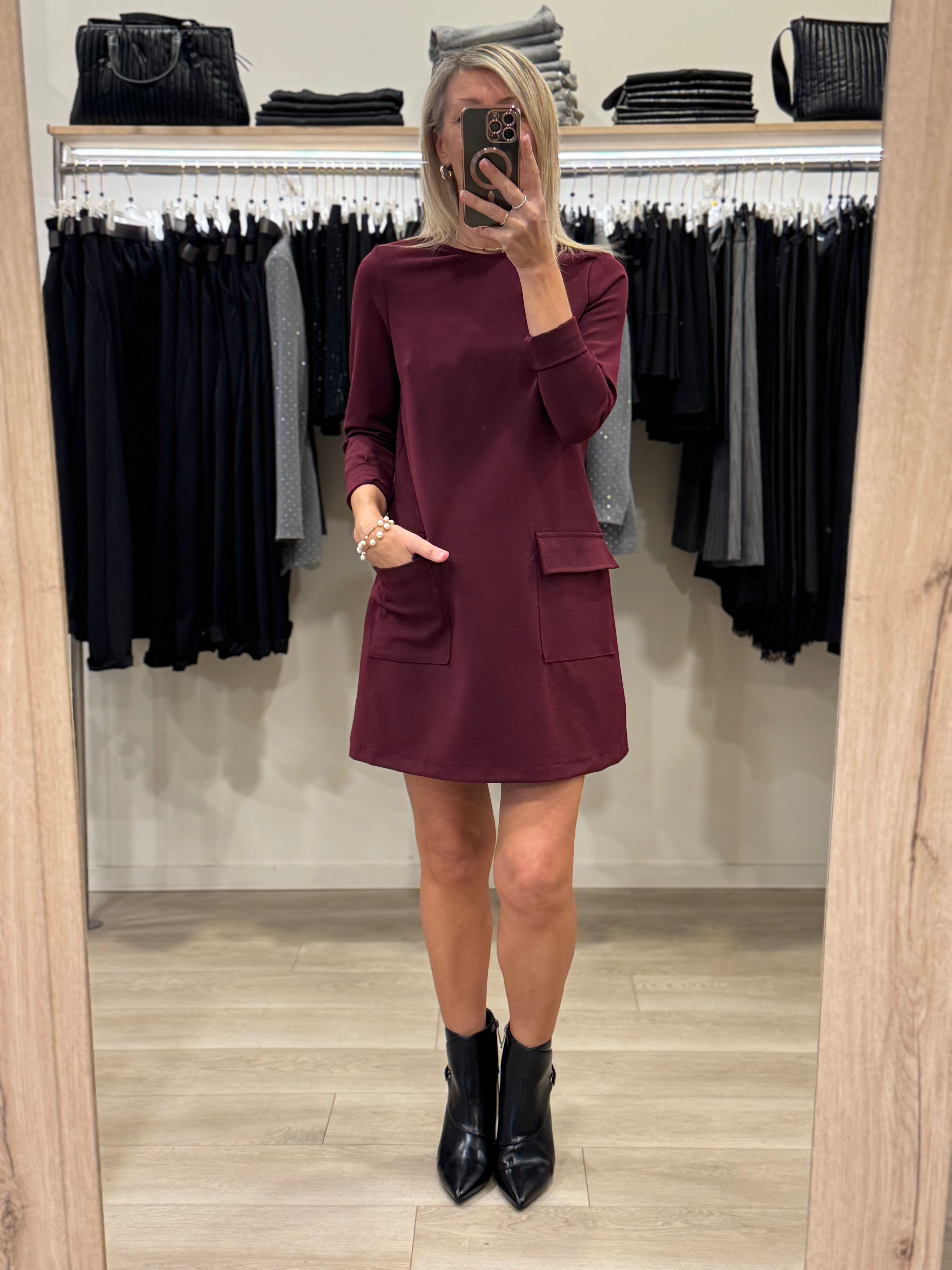 Abito tasche misto lana