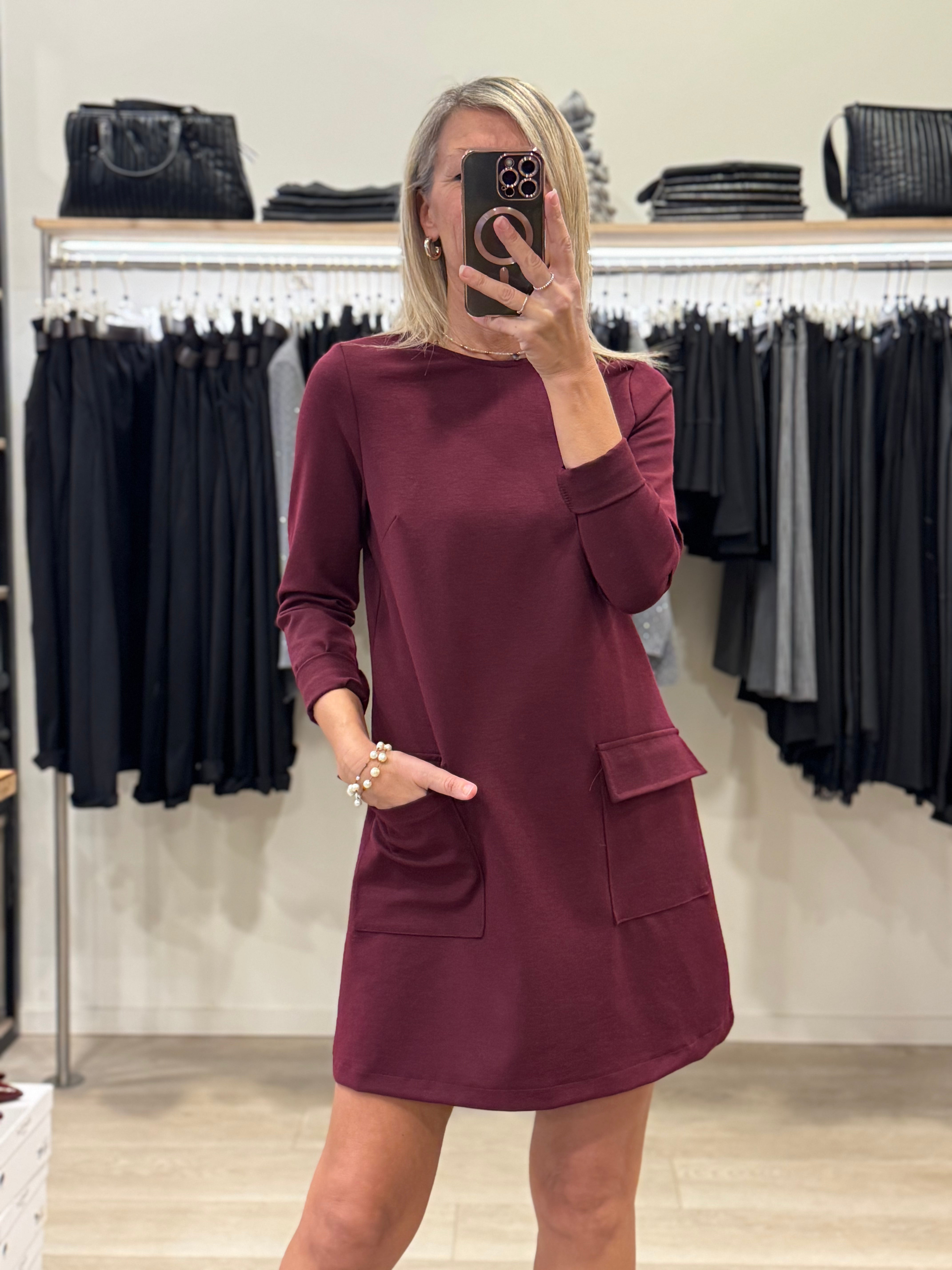 Abito tasche misto lana