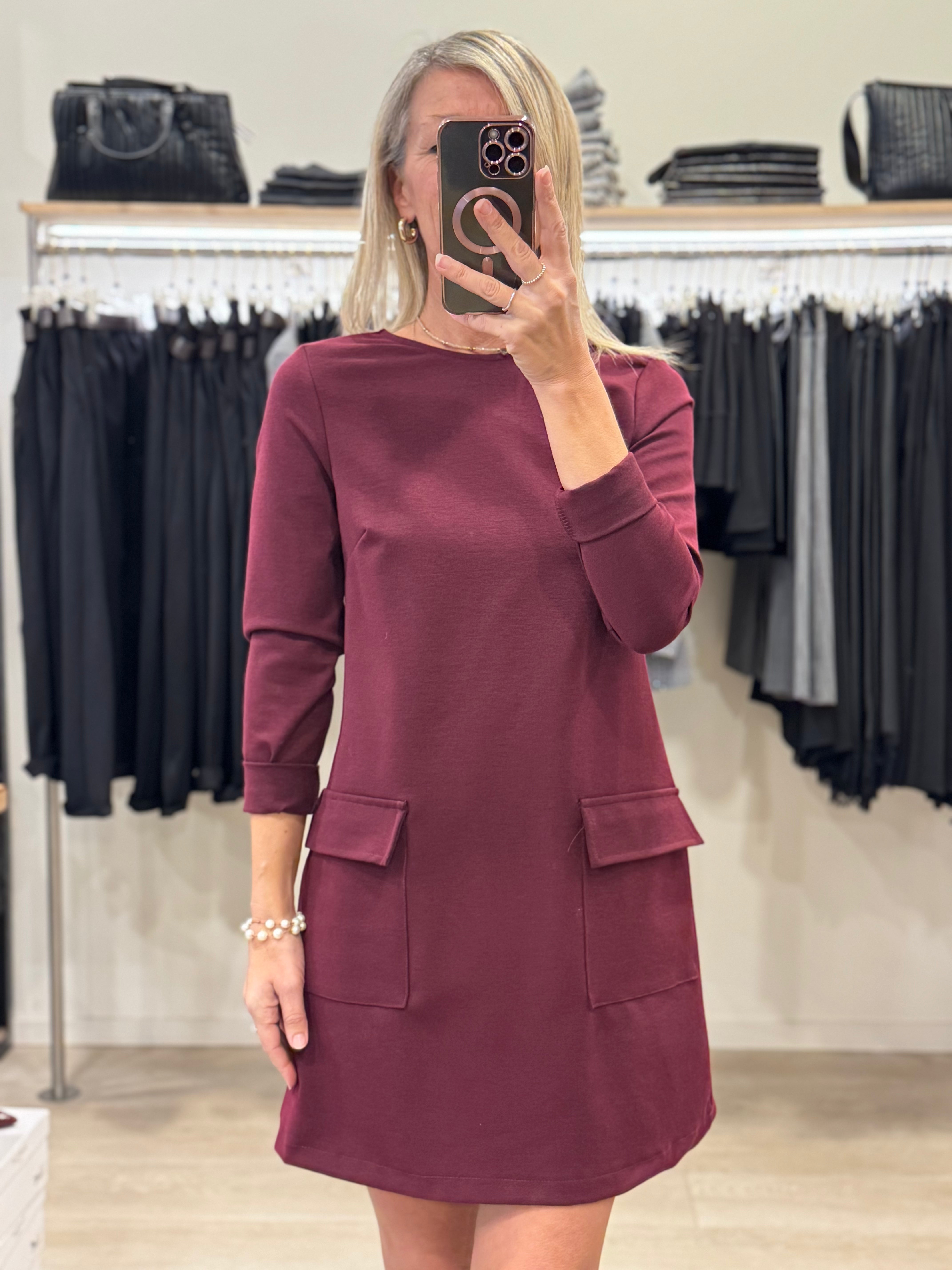 Abito tasche misto lana