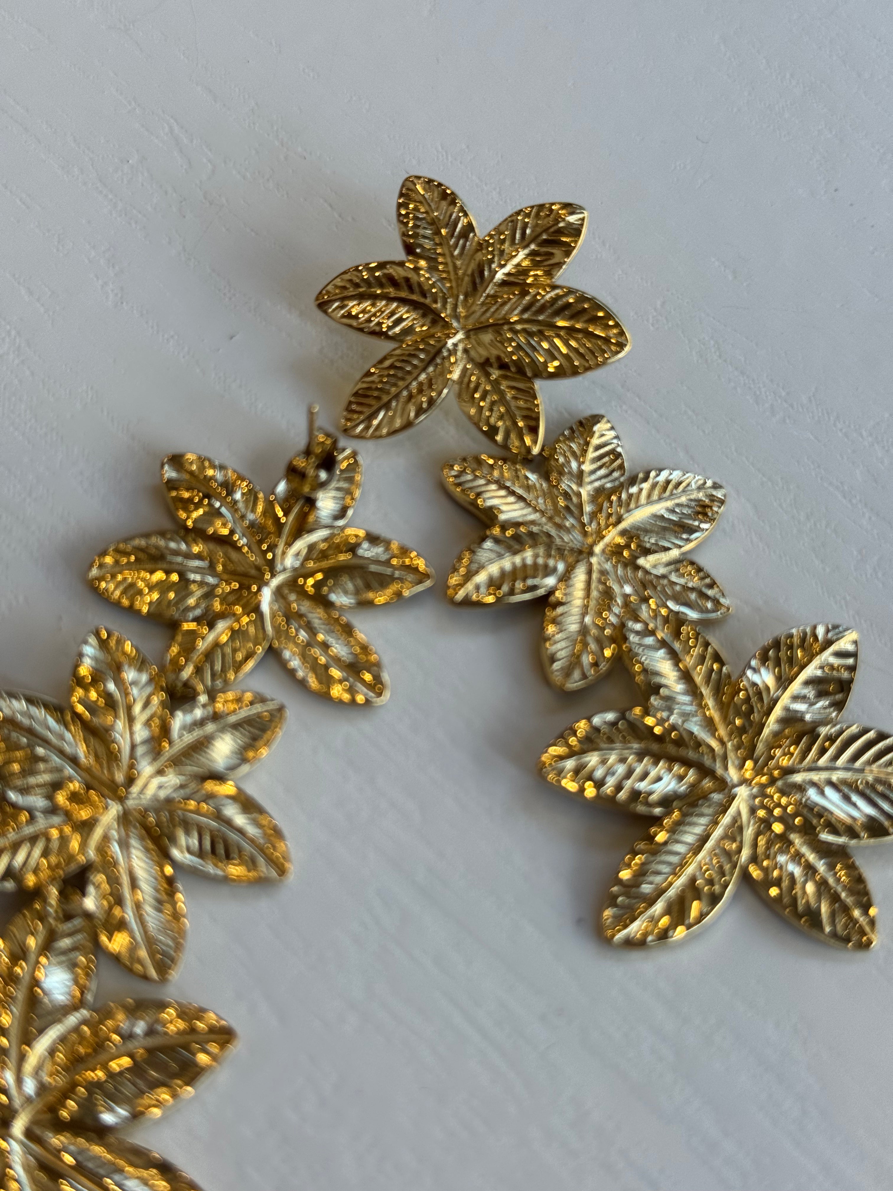 Orecchino foglie pendenti