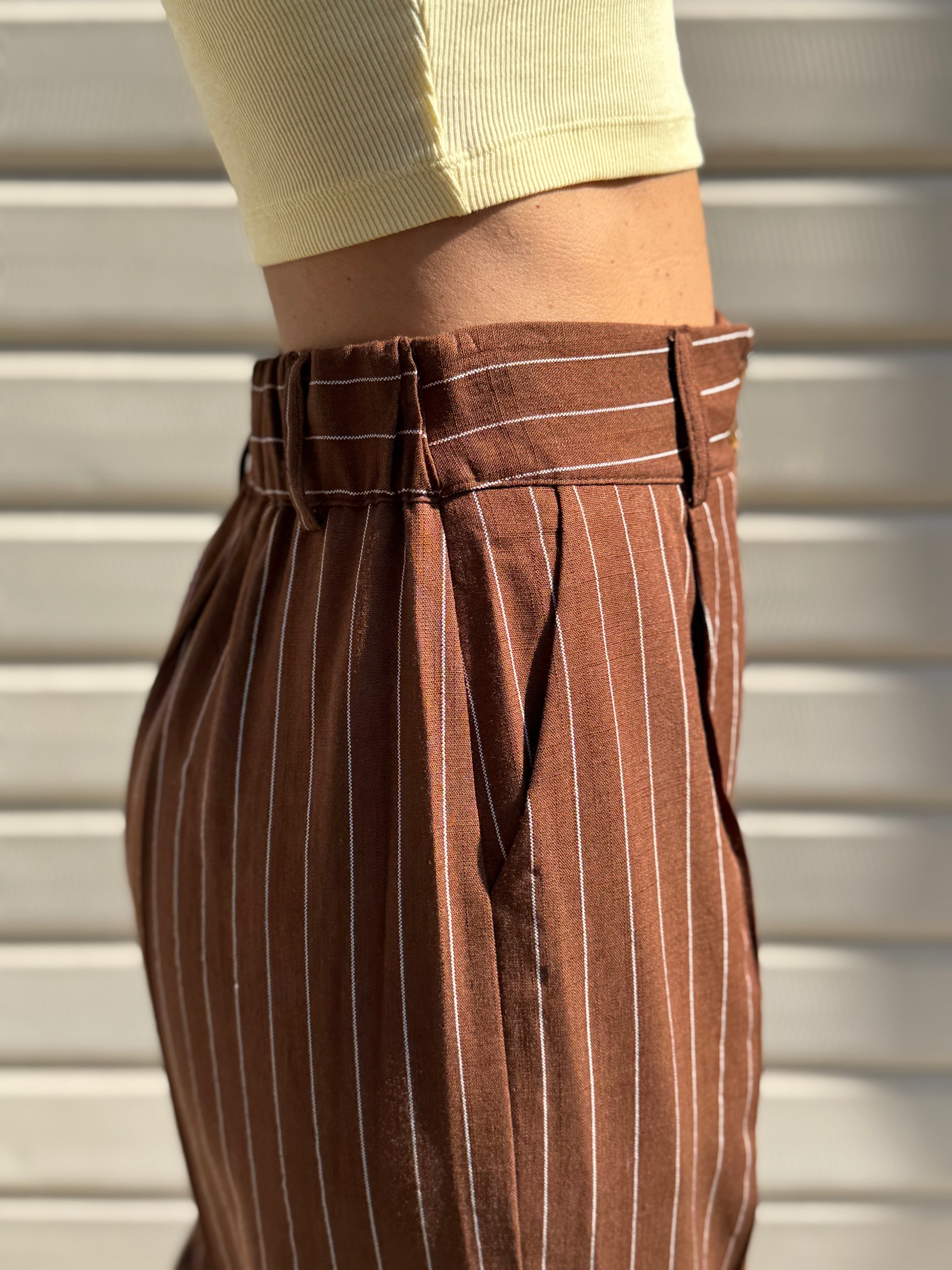 Pantalone gessato lino artigli