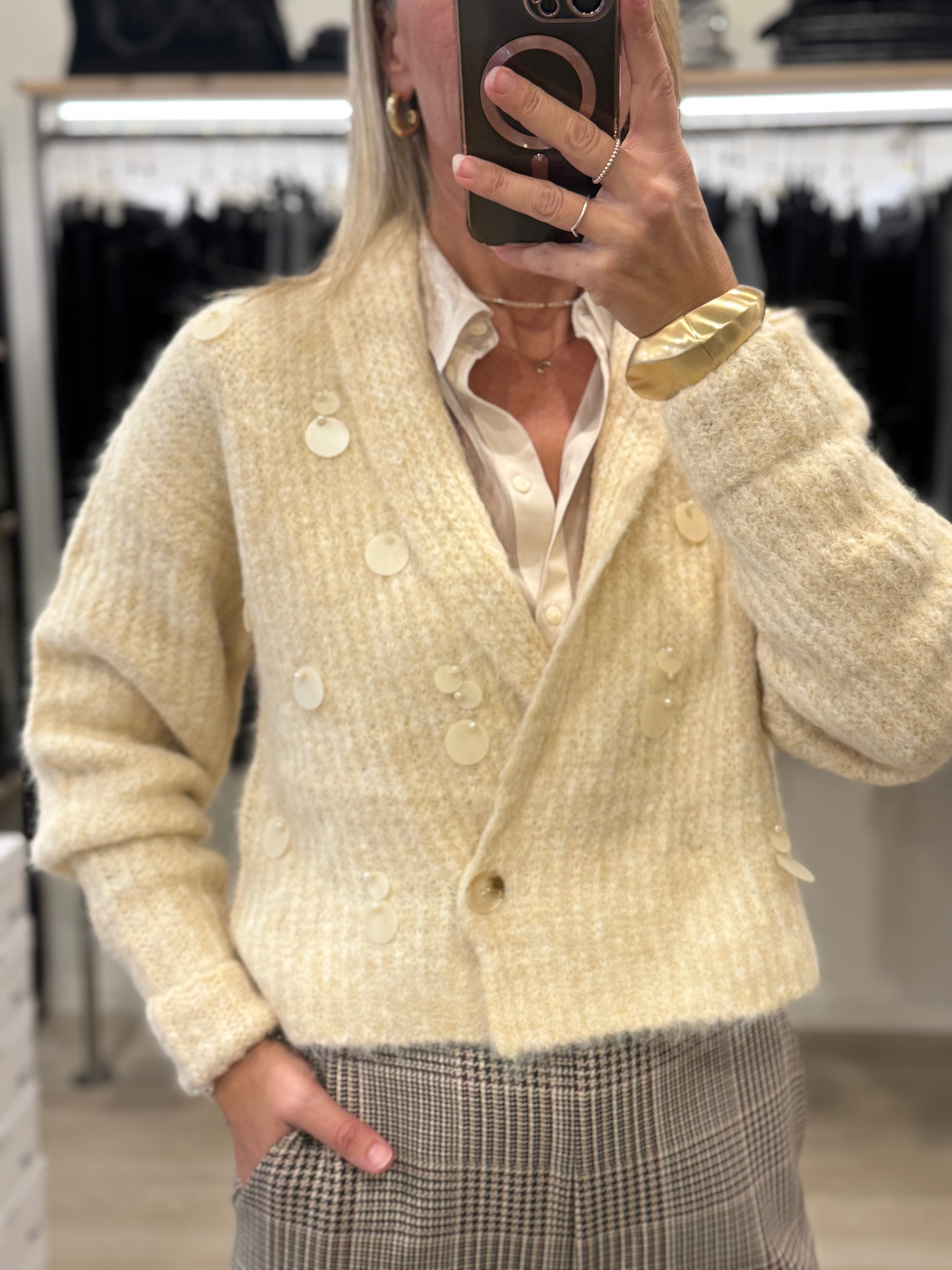 Cardigan lana maxi pillettes