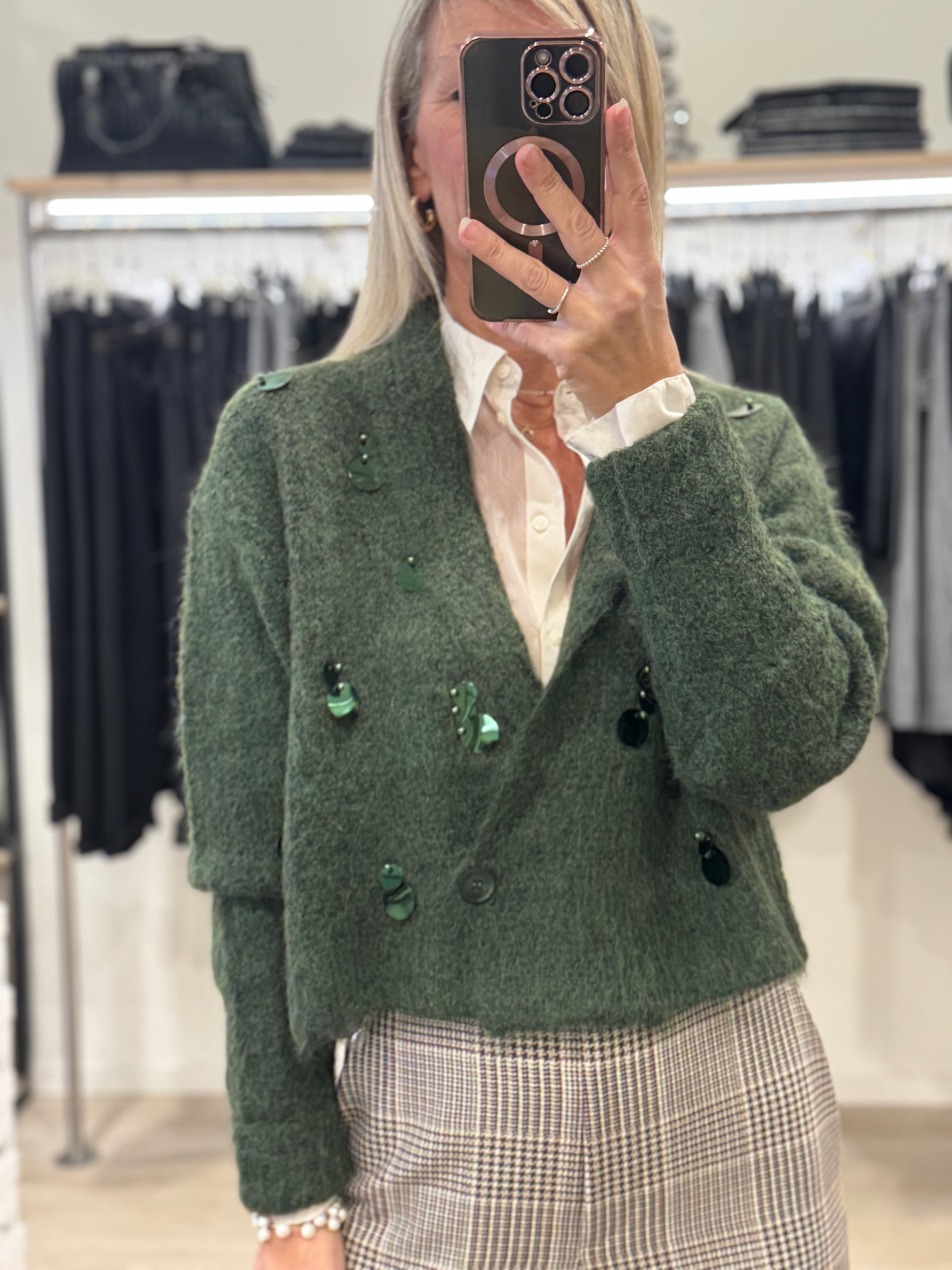 Cardigan lana maxi pillettes